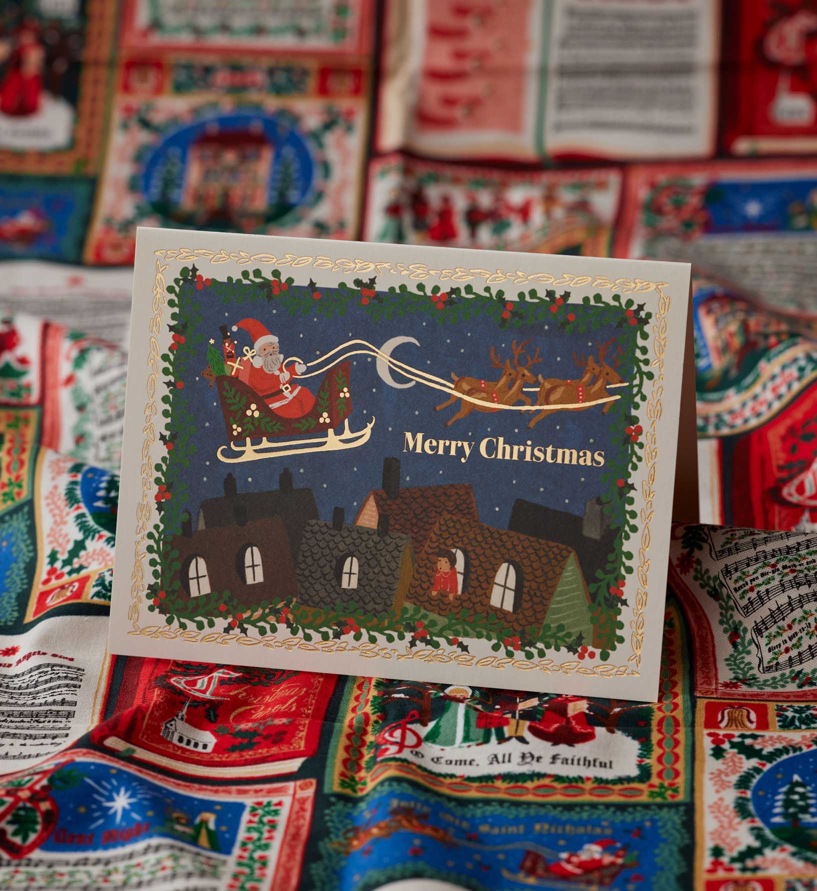 Over the Rooftops Holiday Card - Single Card