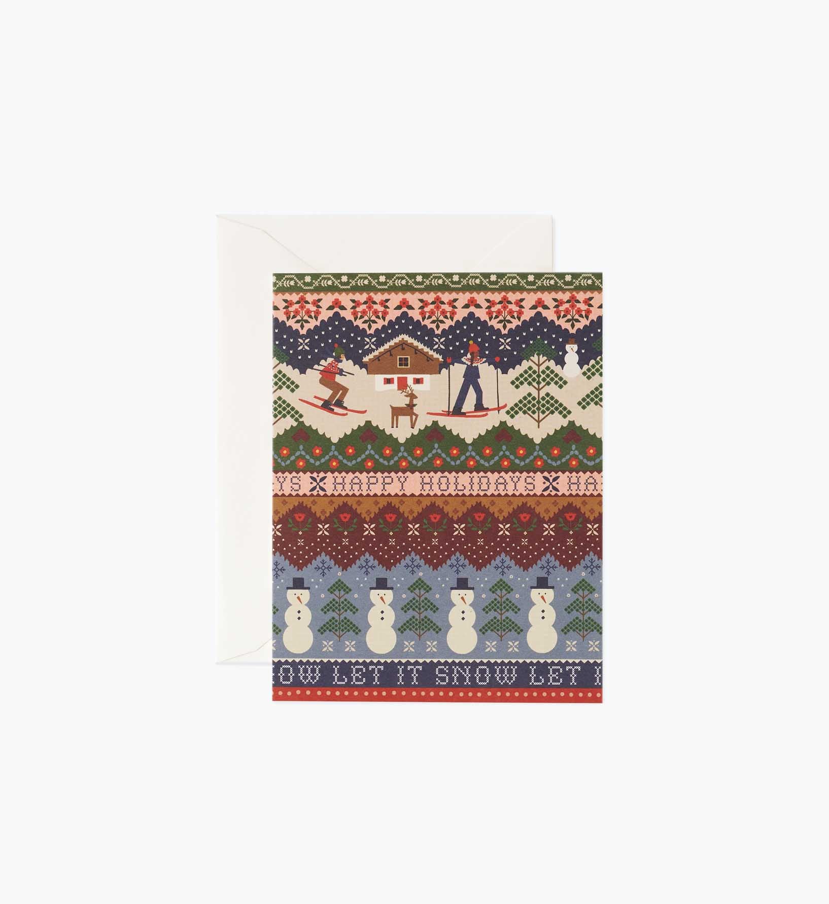 Ski Chalet Holiday Card - Single Card