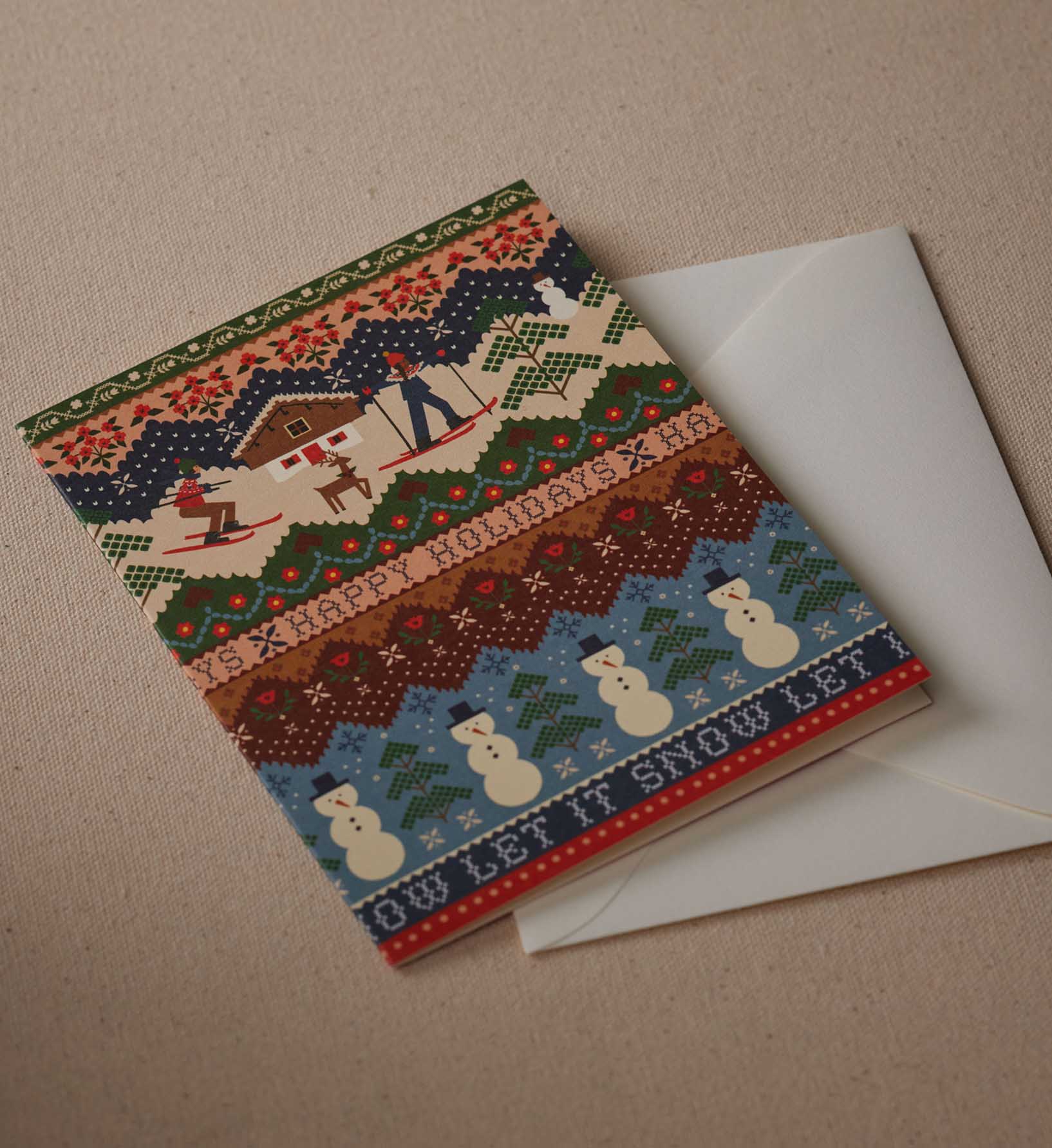 Ski Chalet Holiday Card - Single Card