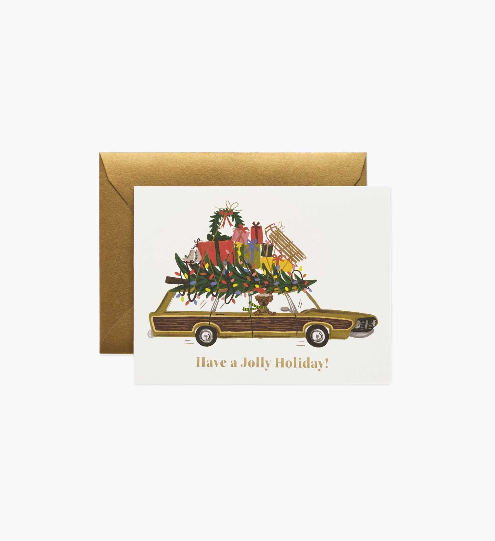 Jolly Holiday Wagon Holiday Cards - Boxed Set
