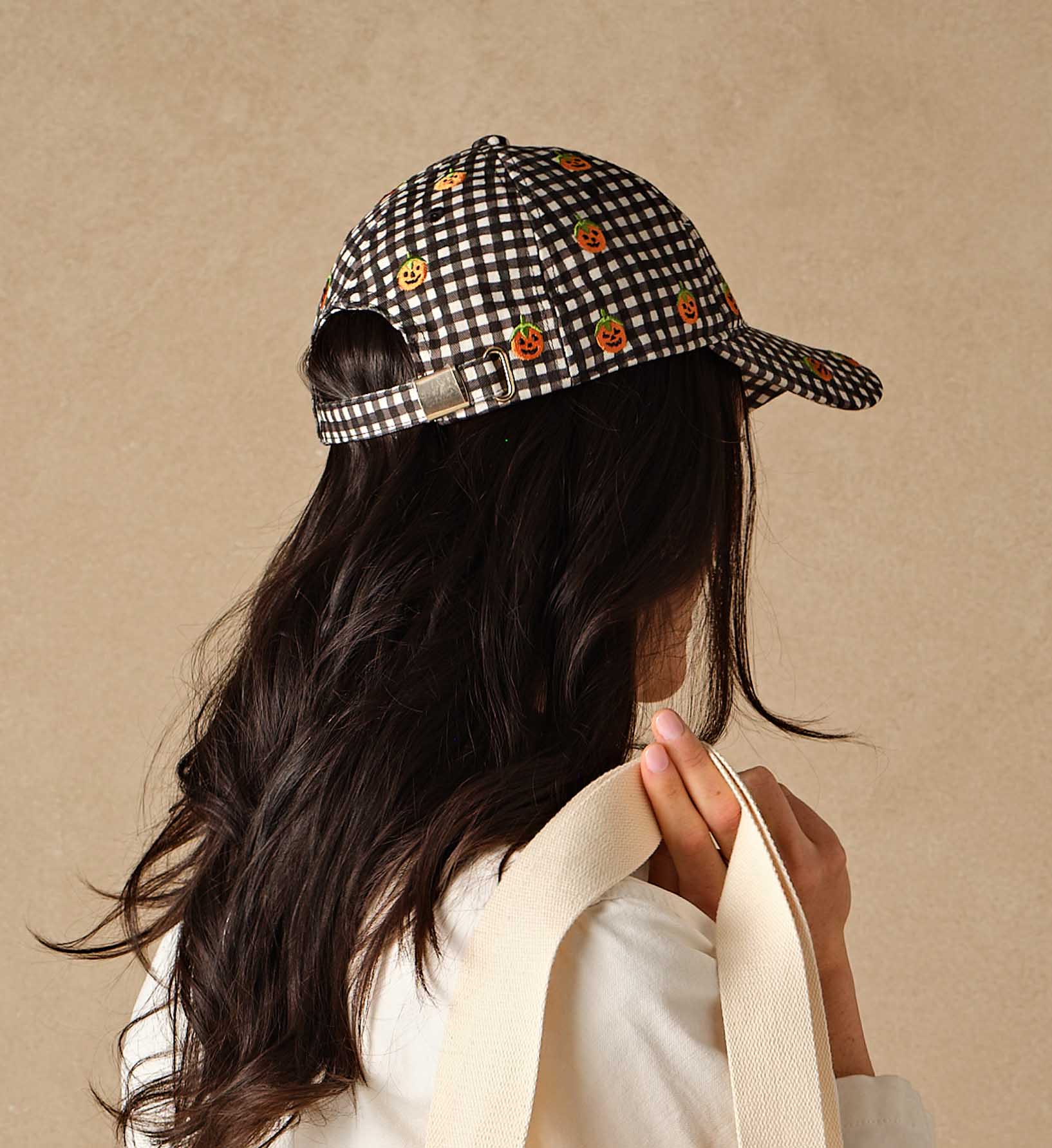 Baseball Cap - Pumpkin Gingham