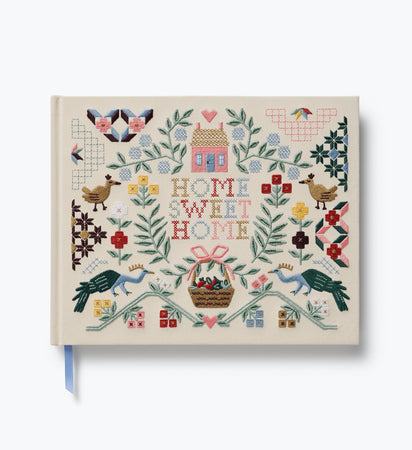 Embroidered Guest Book - Home Sweet Home