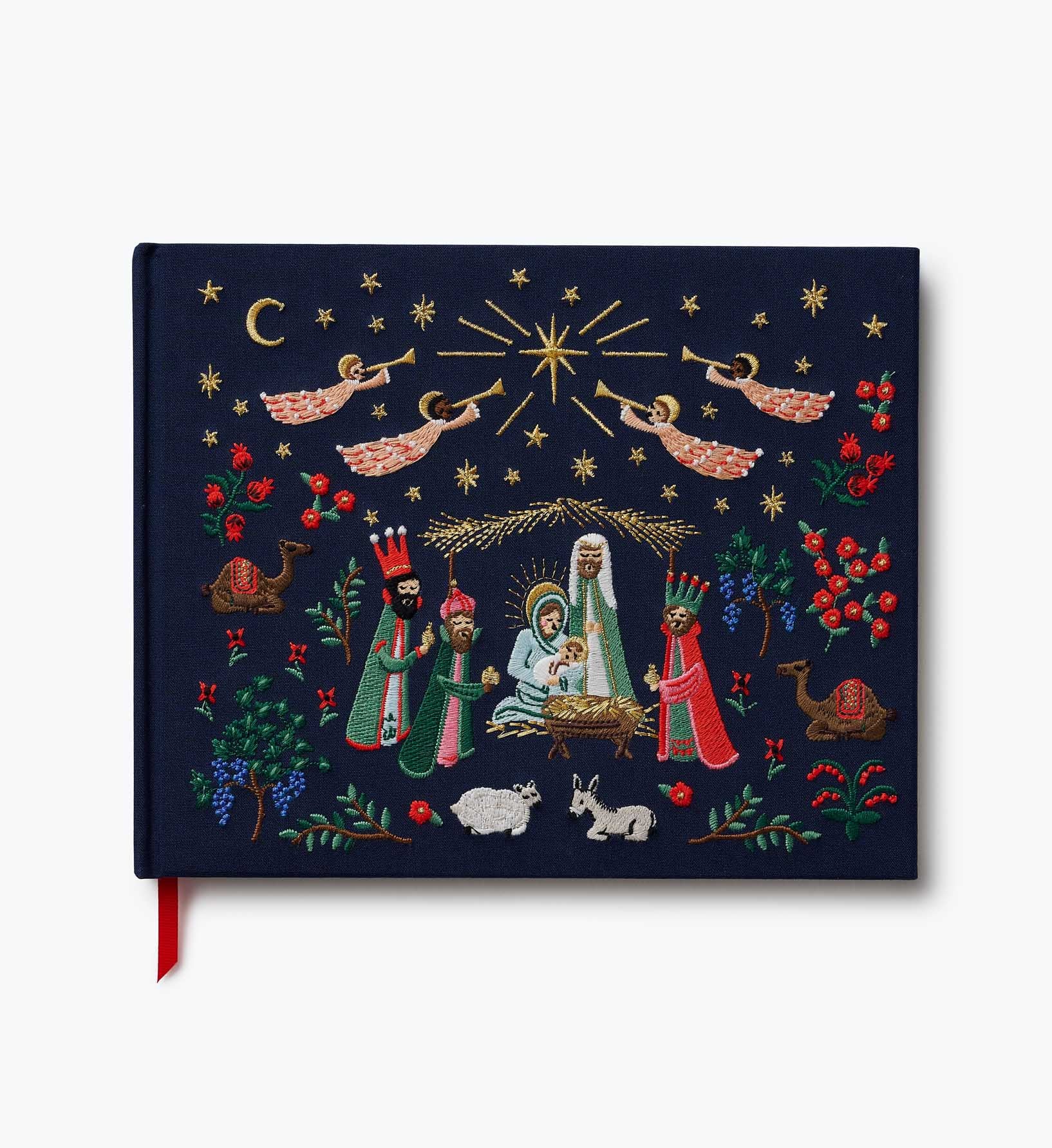 Embroidered Guest Book - Nativity