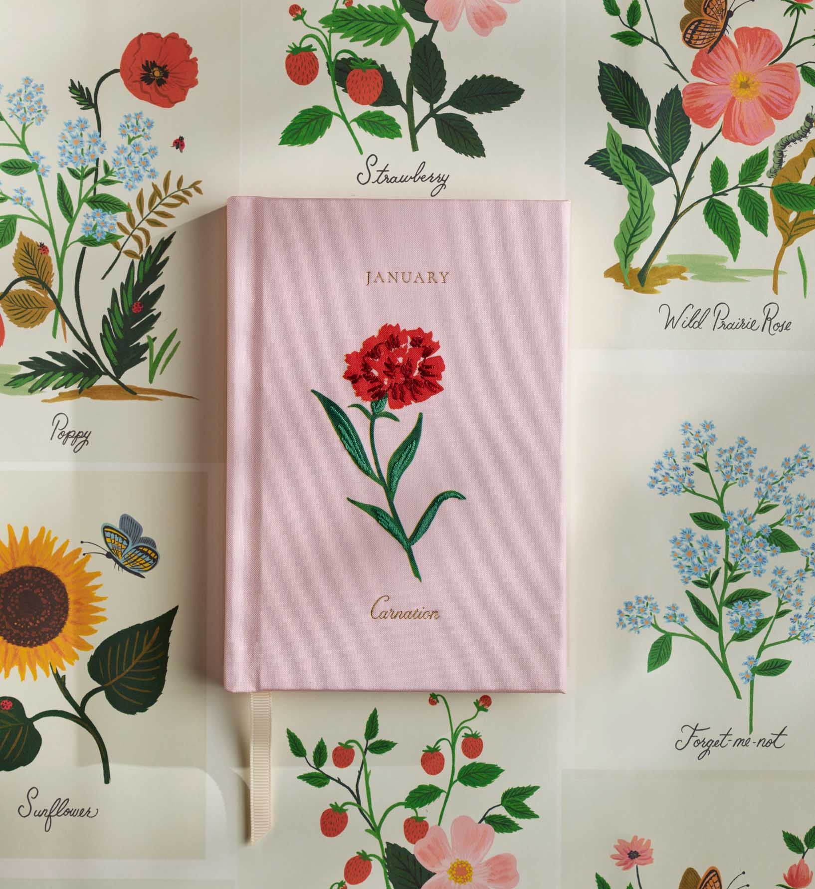 Birth Month Mini Embroidered Journal - January