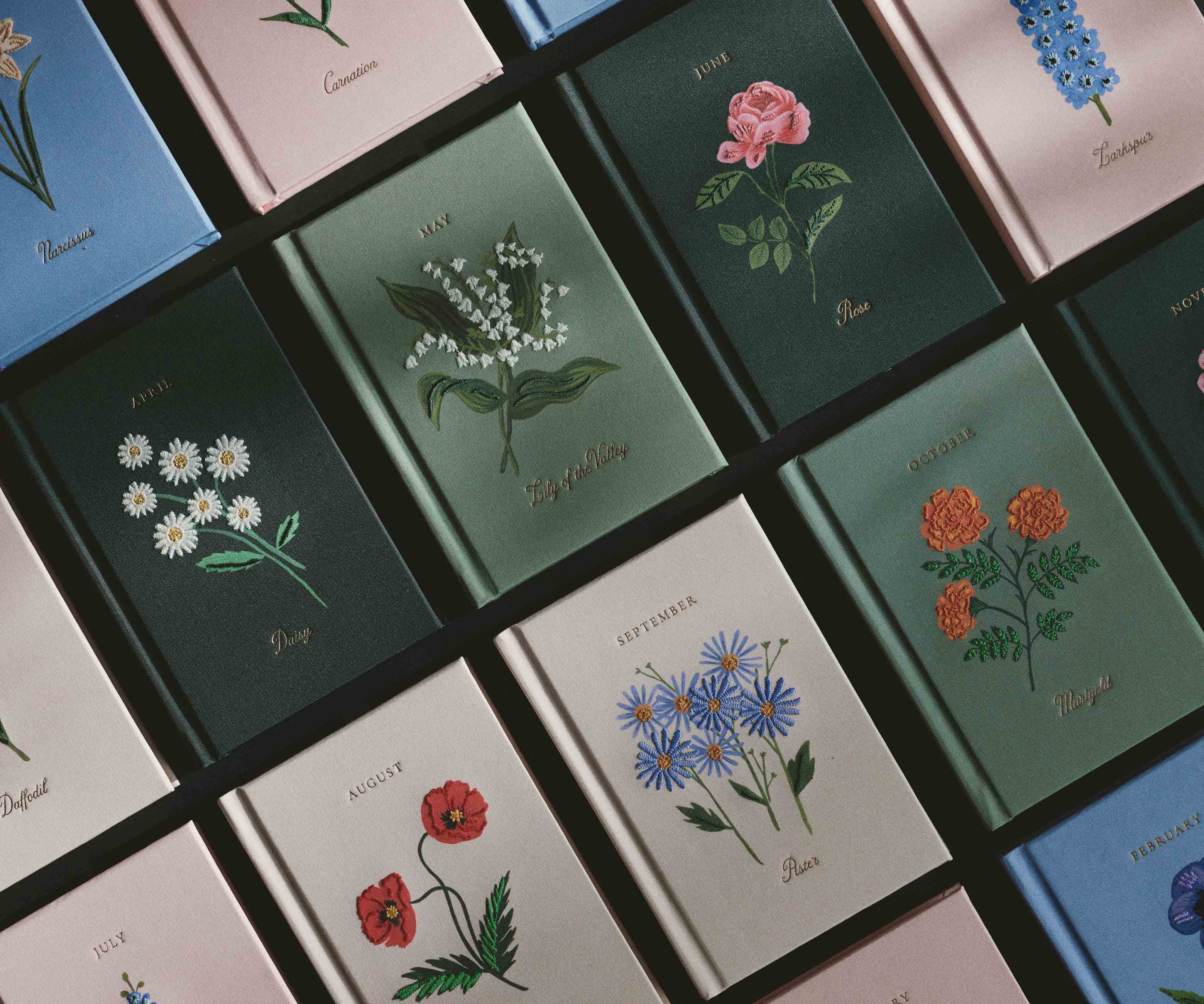 Birth Month Mini Embroidered Journal - January