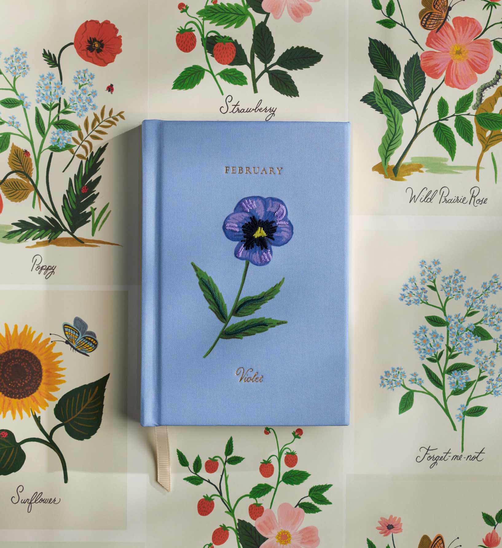 Birth Month Mini Embroidered Journal - February