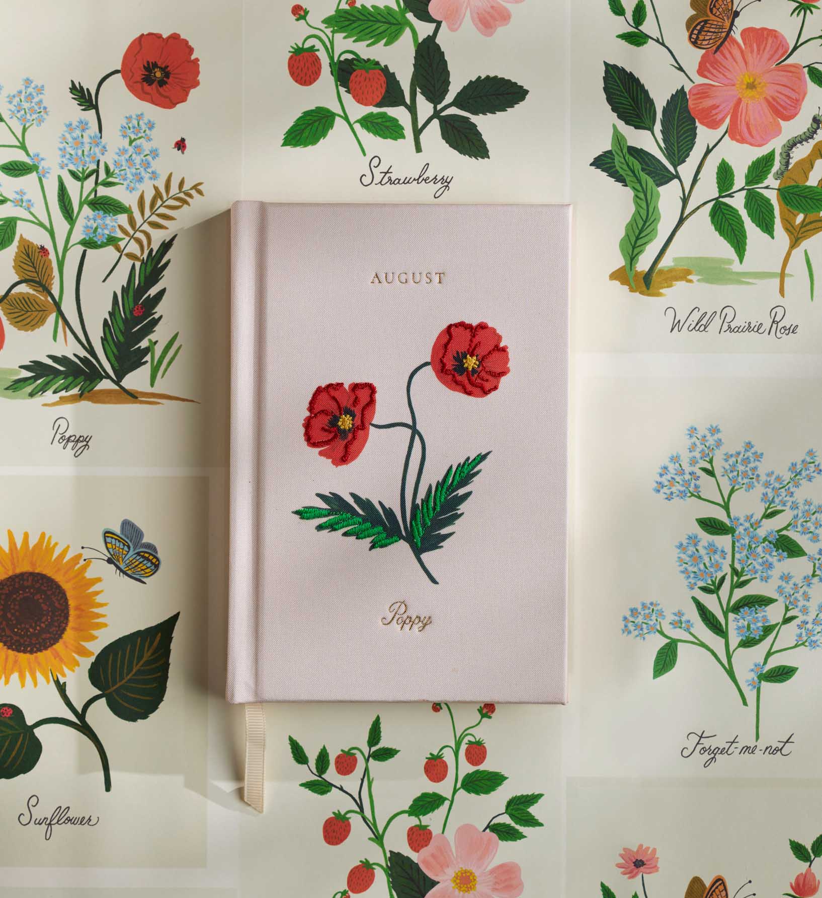 Birth Month Mini Embroidered Journal - August