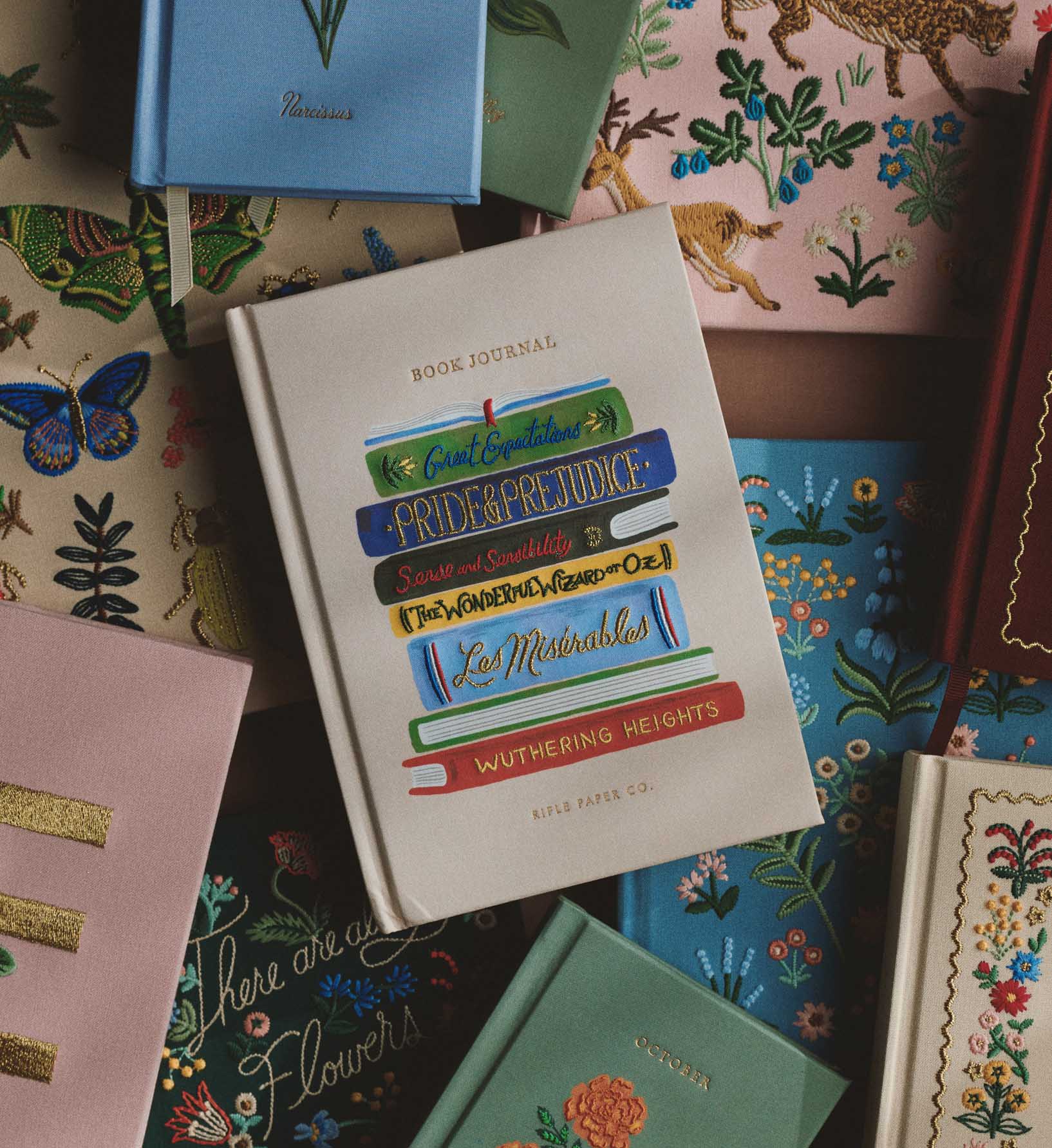 Rifle Paper Co. Book Club Embroidered Book Journal