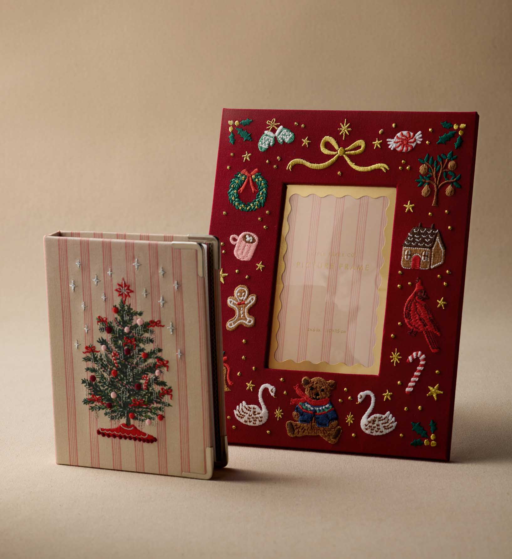 Embroidered Small Photo Album - Tinsel Tree
