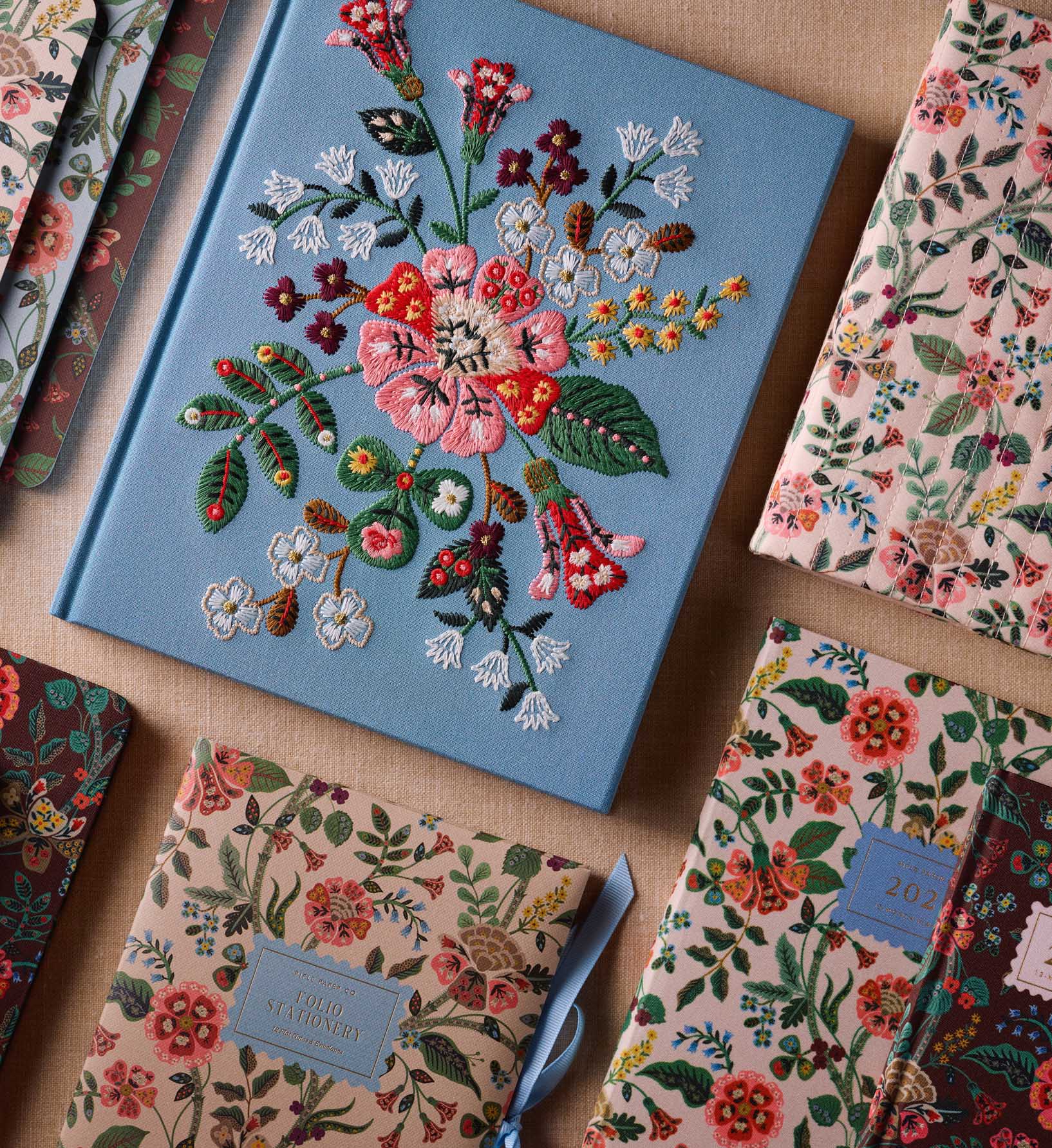 Embroidery Journal Patterns Mini Embroidered Journal - Gracie Floral | Rifle Paper Co.