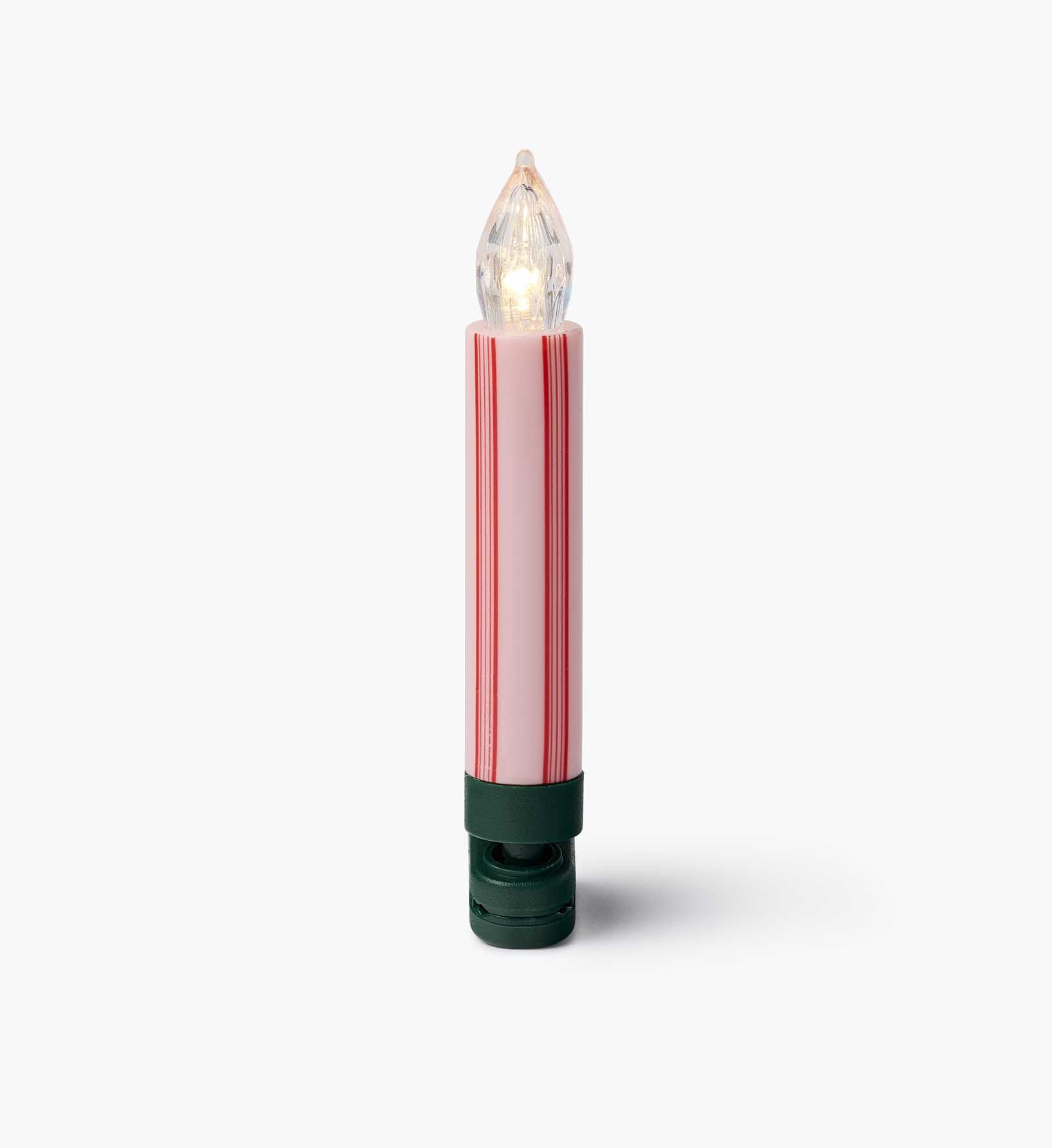 Holiday Clip-On Candle Lights - French Stripe