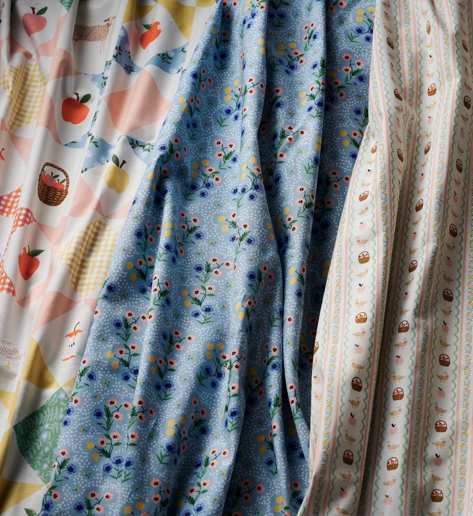 Poppy Cotton Fabric - Slate