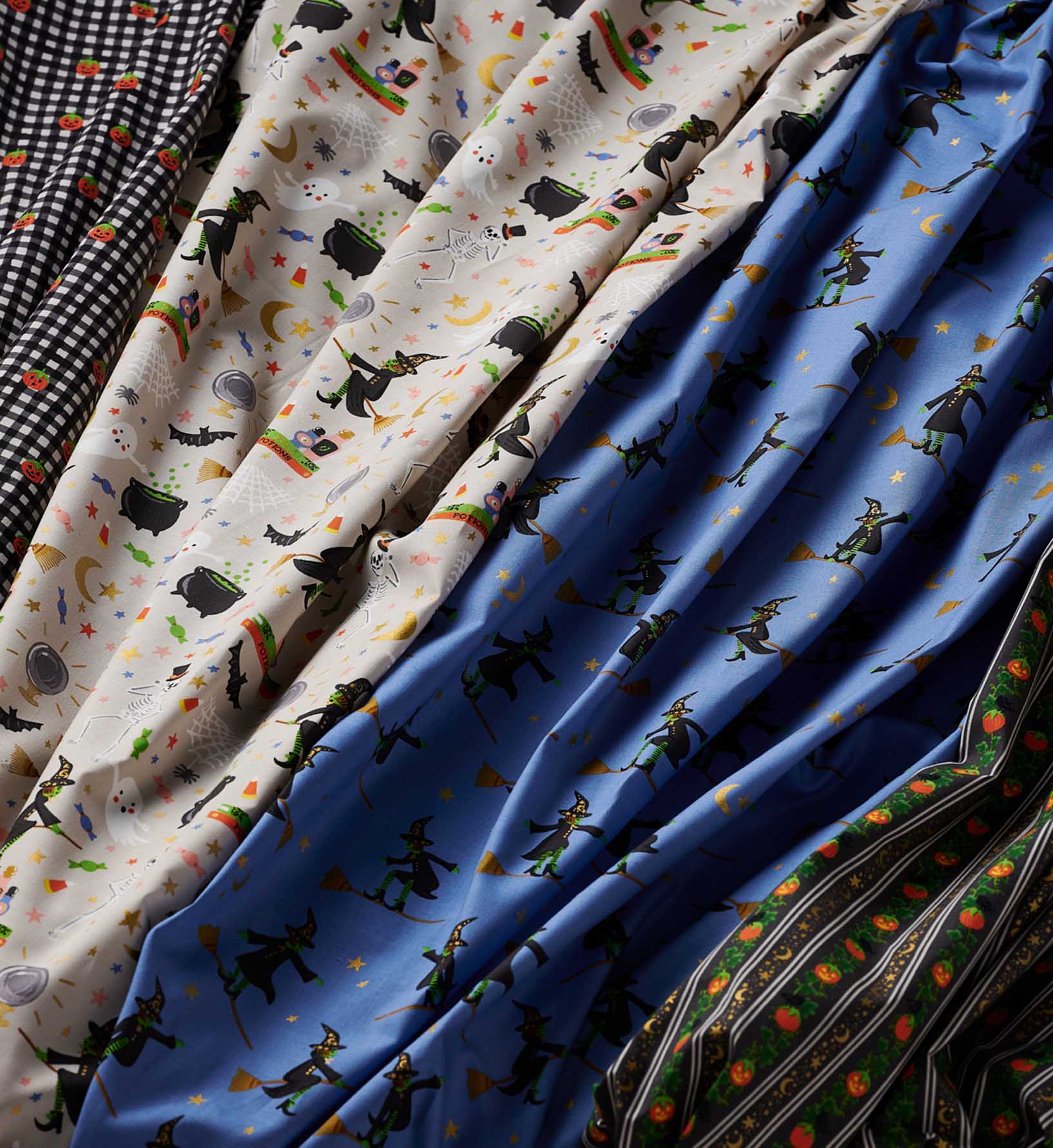 Halloween Party Cotton Metallic Fabric - Linen