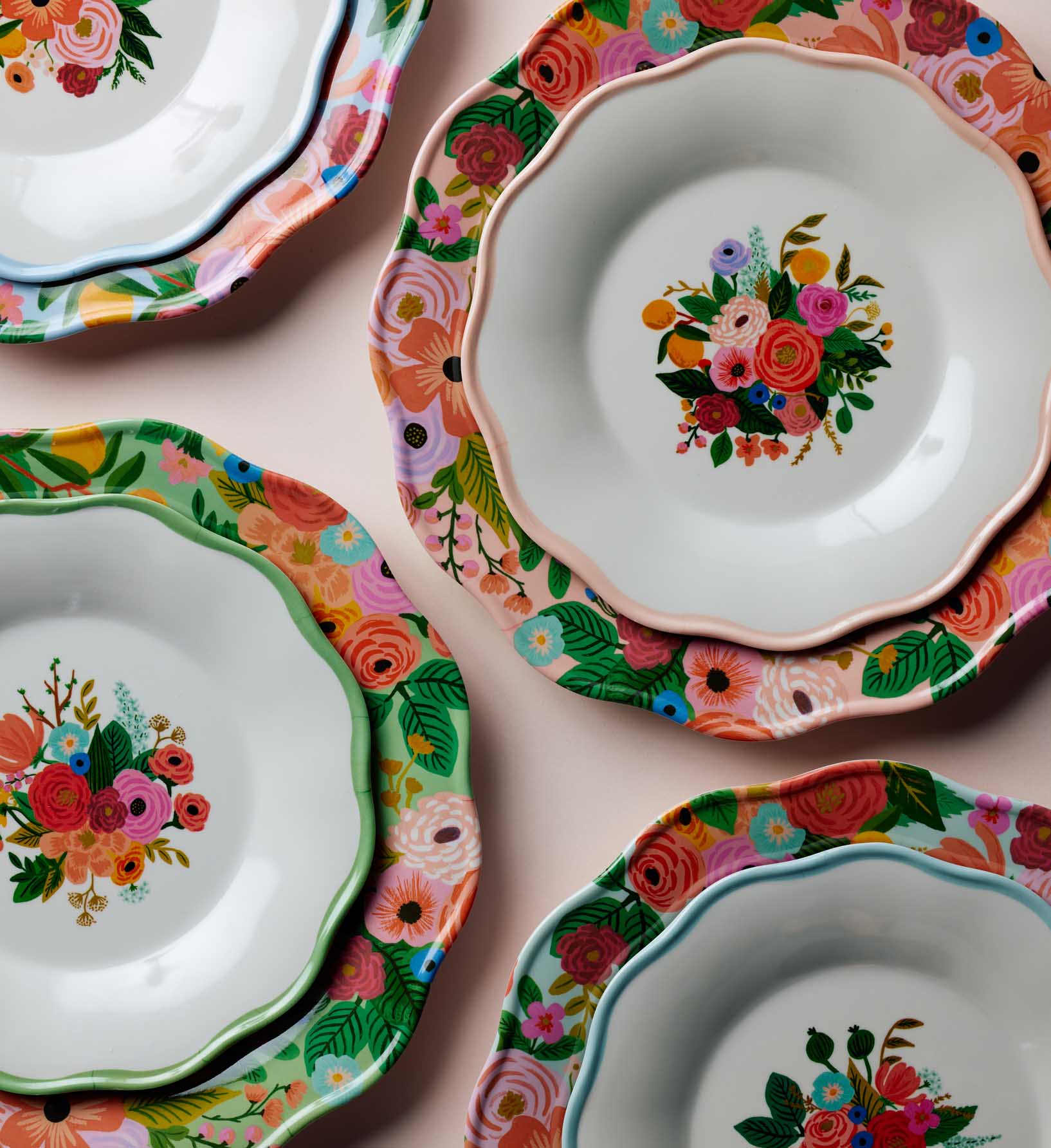 Melamine Assorted Dessert Plates - Garden Party