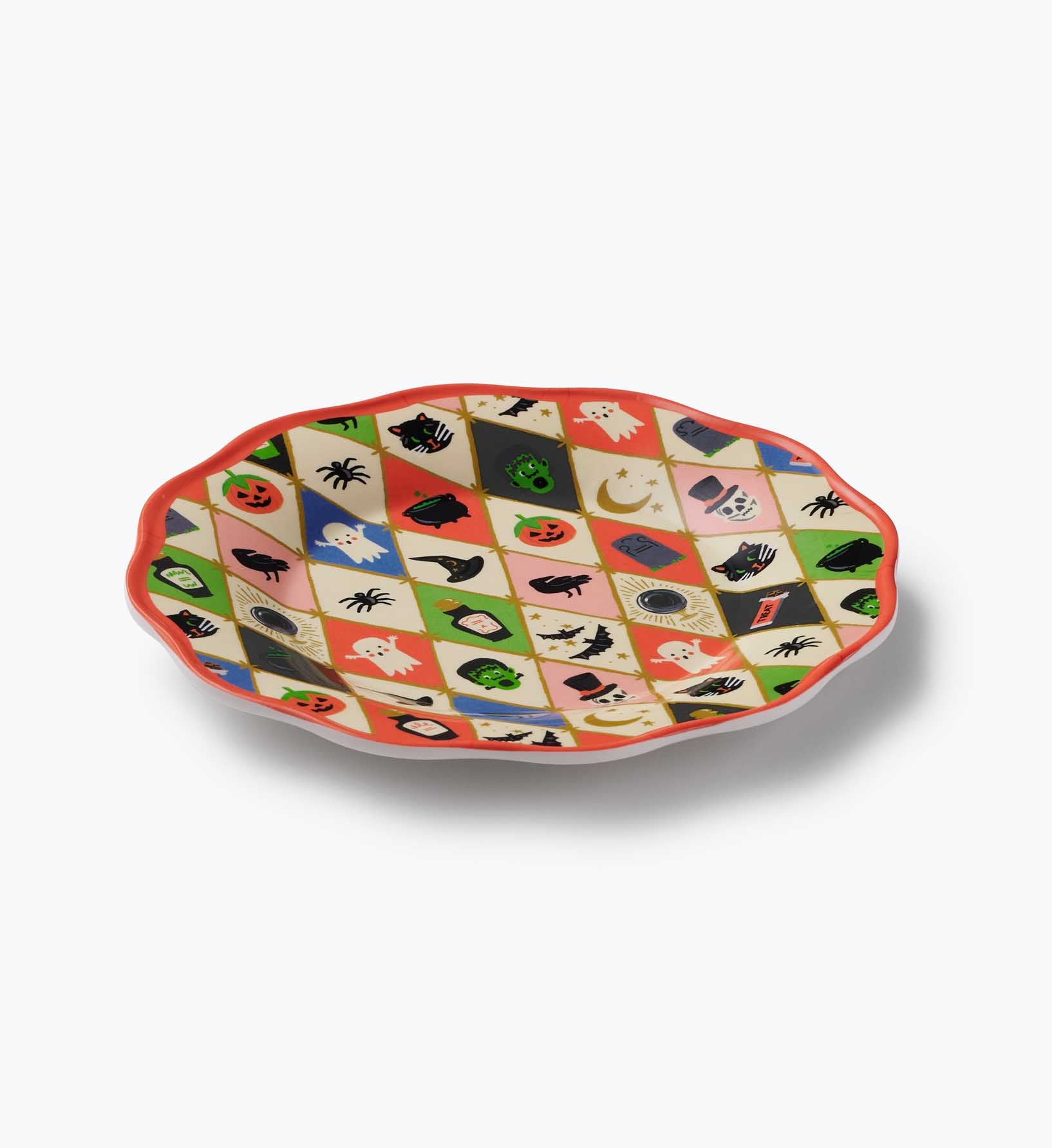 Melamine Assorted Dessert Plates - Halloween Argyle