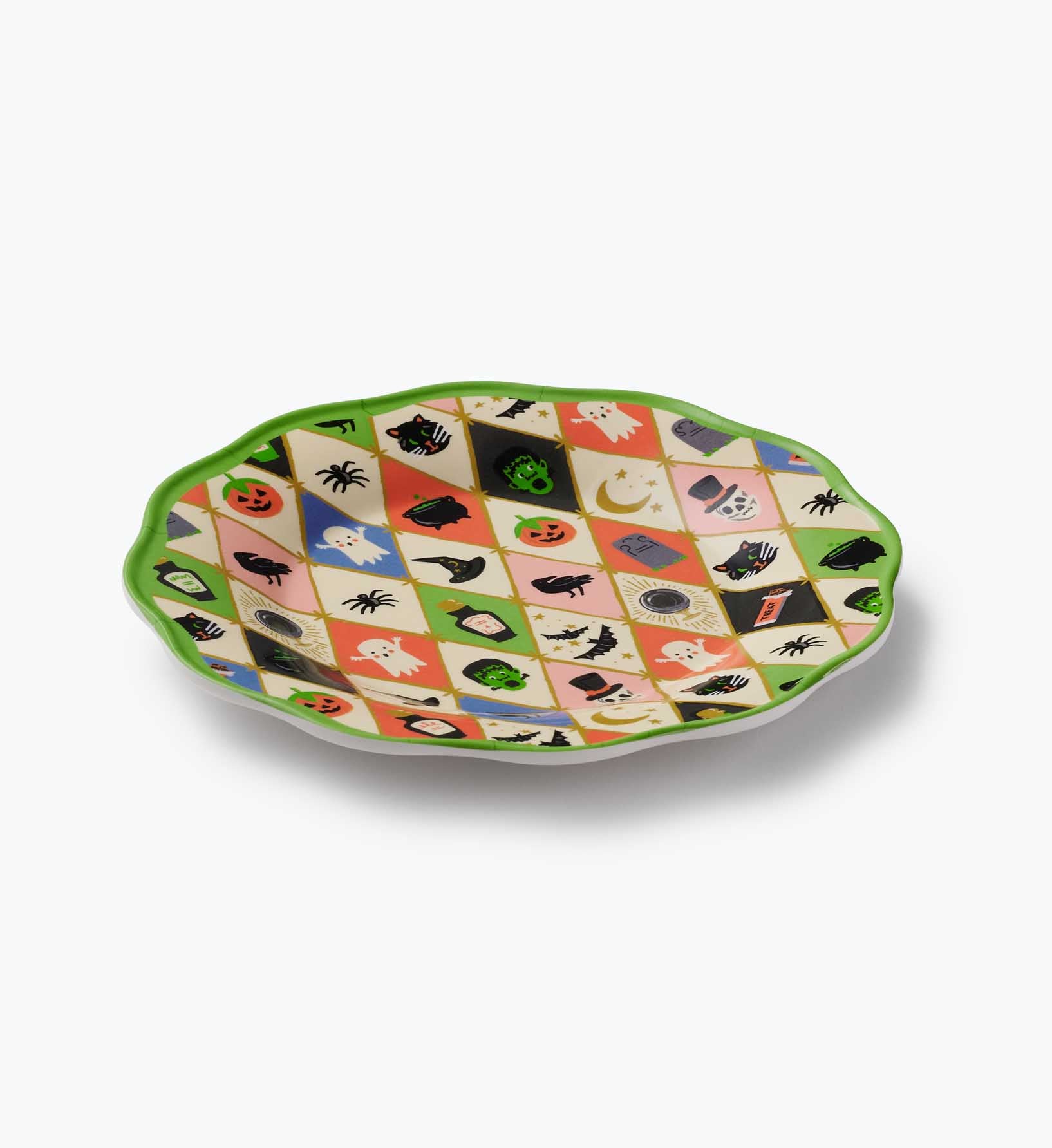 Melamine Assorted Dessert Plates - Halloween Argyle