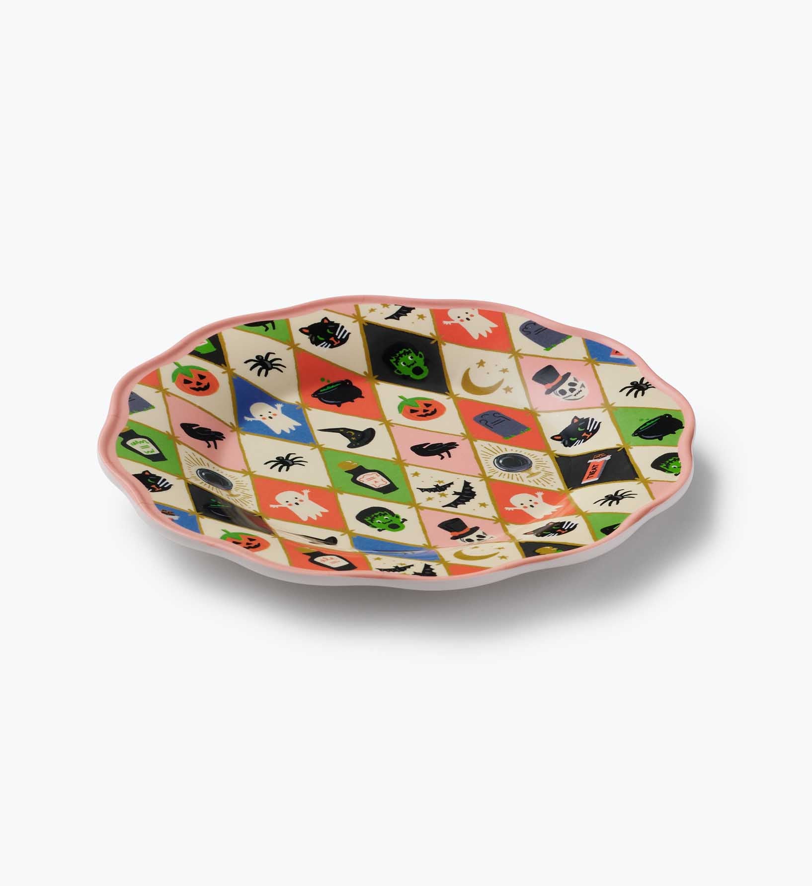 Melamine Assorted Dessert Plates - Halloween Argyle