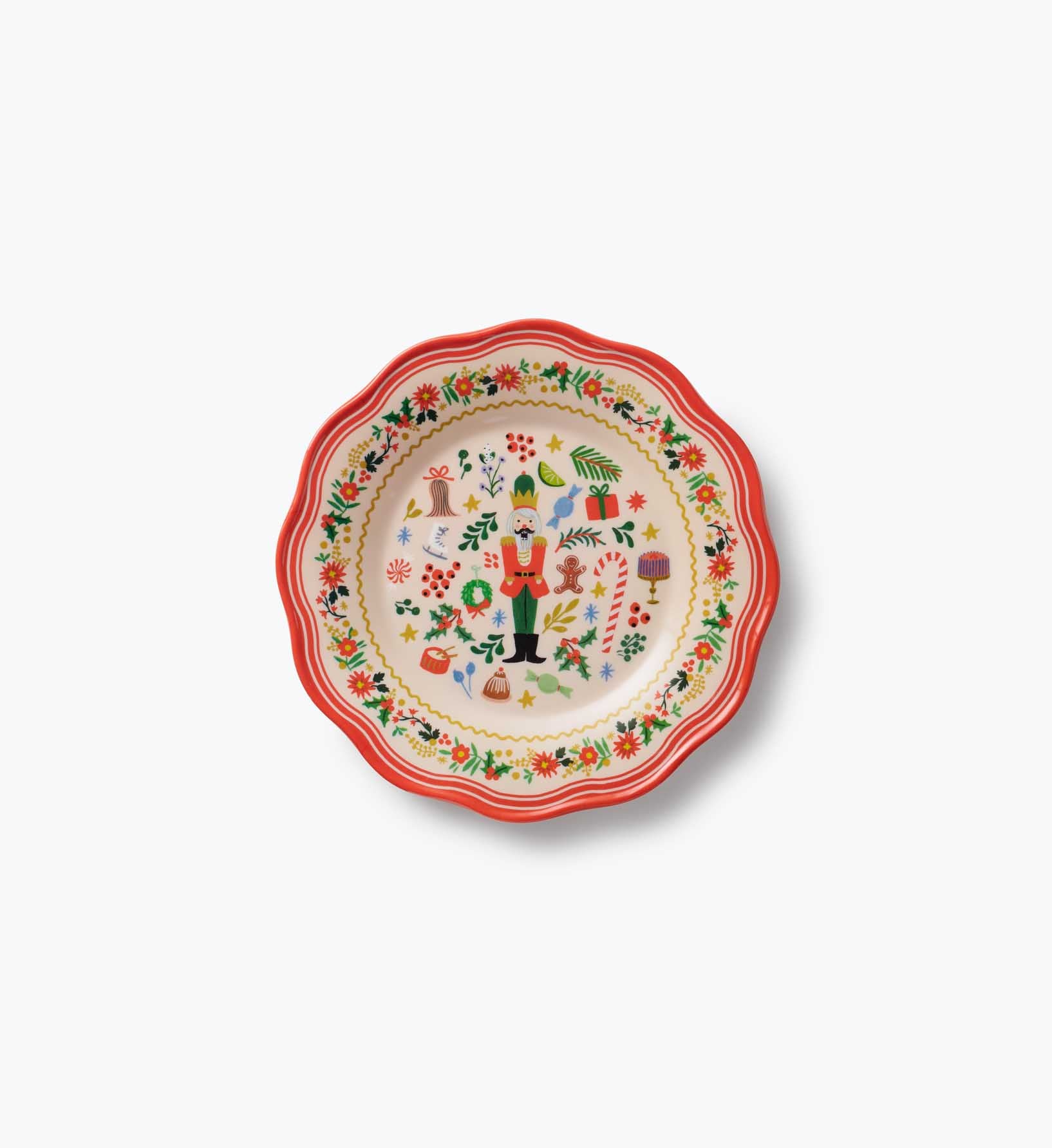 Melamine Assorted Dessert Plates - Holly Jolly Nutcracker
