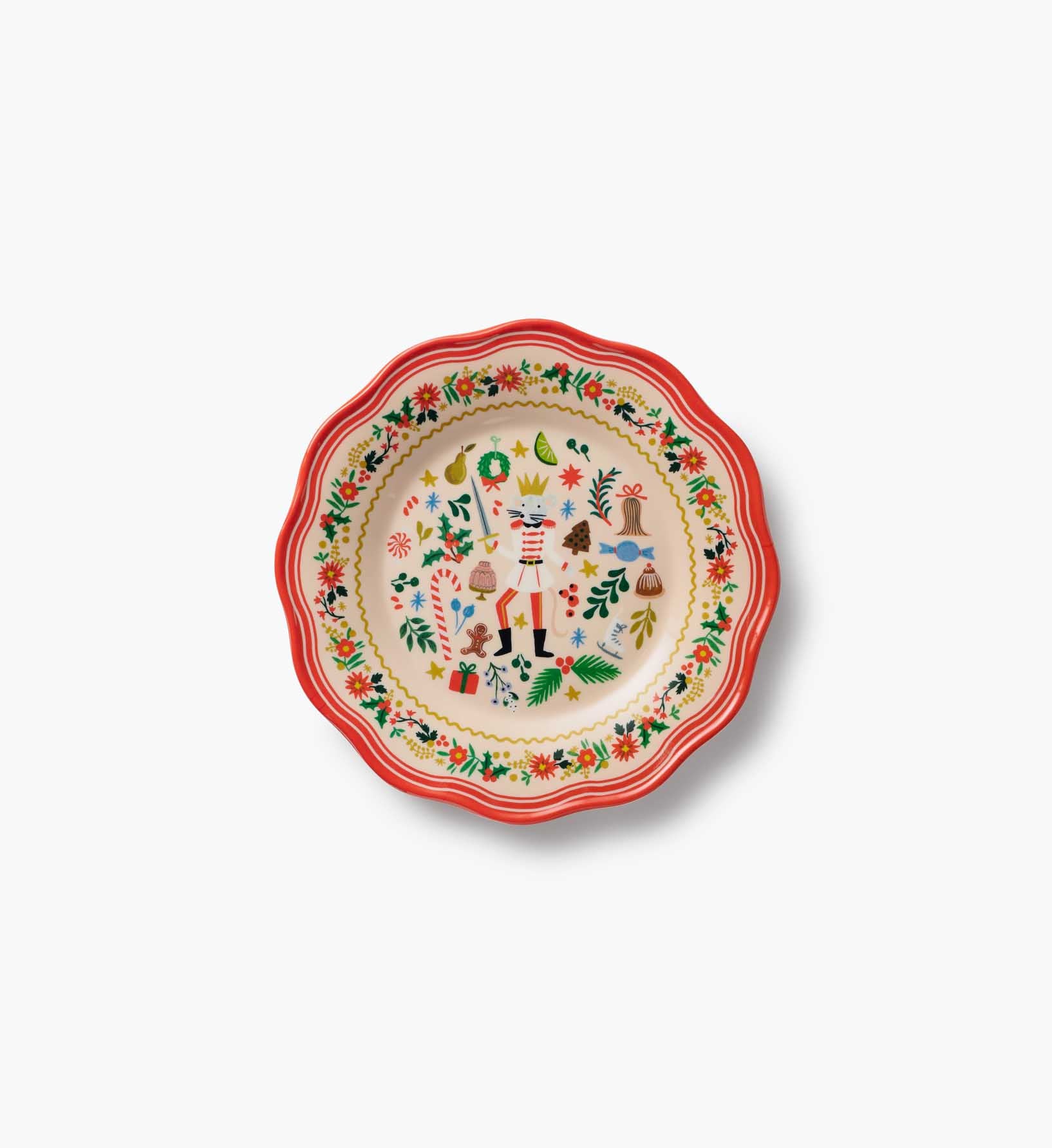 Melamine Assorted Dessert Plates - Holly Jolly Nutcracker