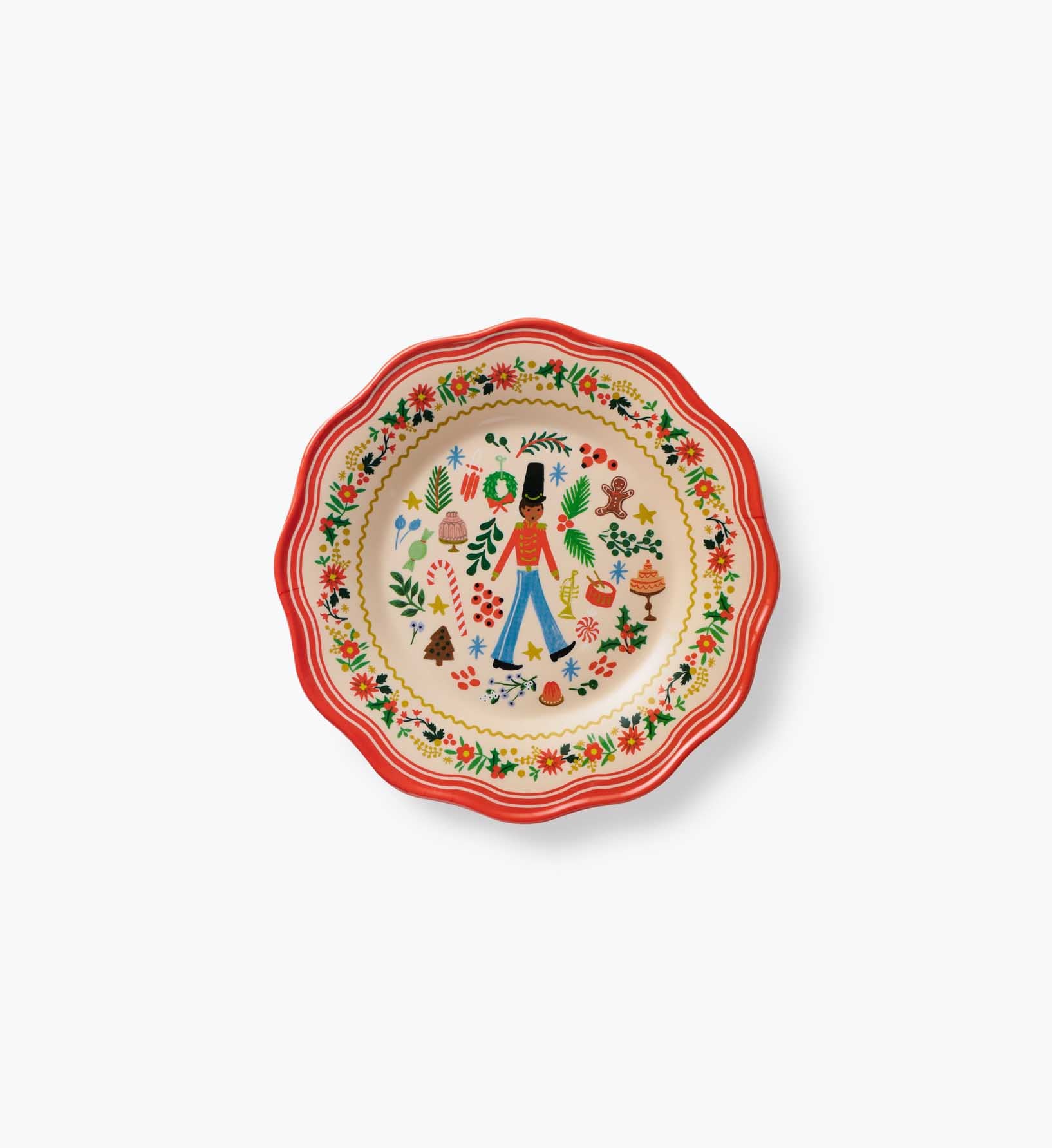 Melamine Assorted Dessert Plates - Holly Jolly Nutcracker