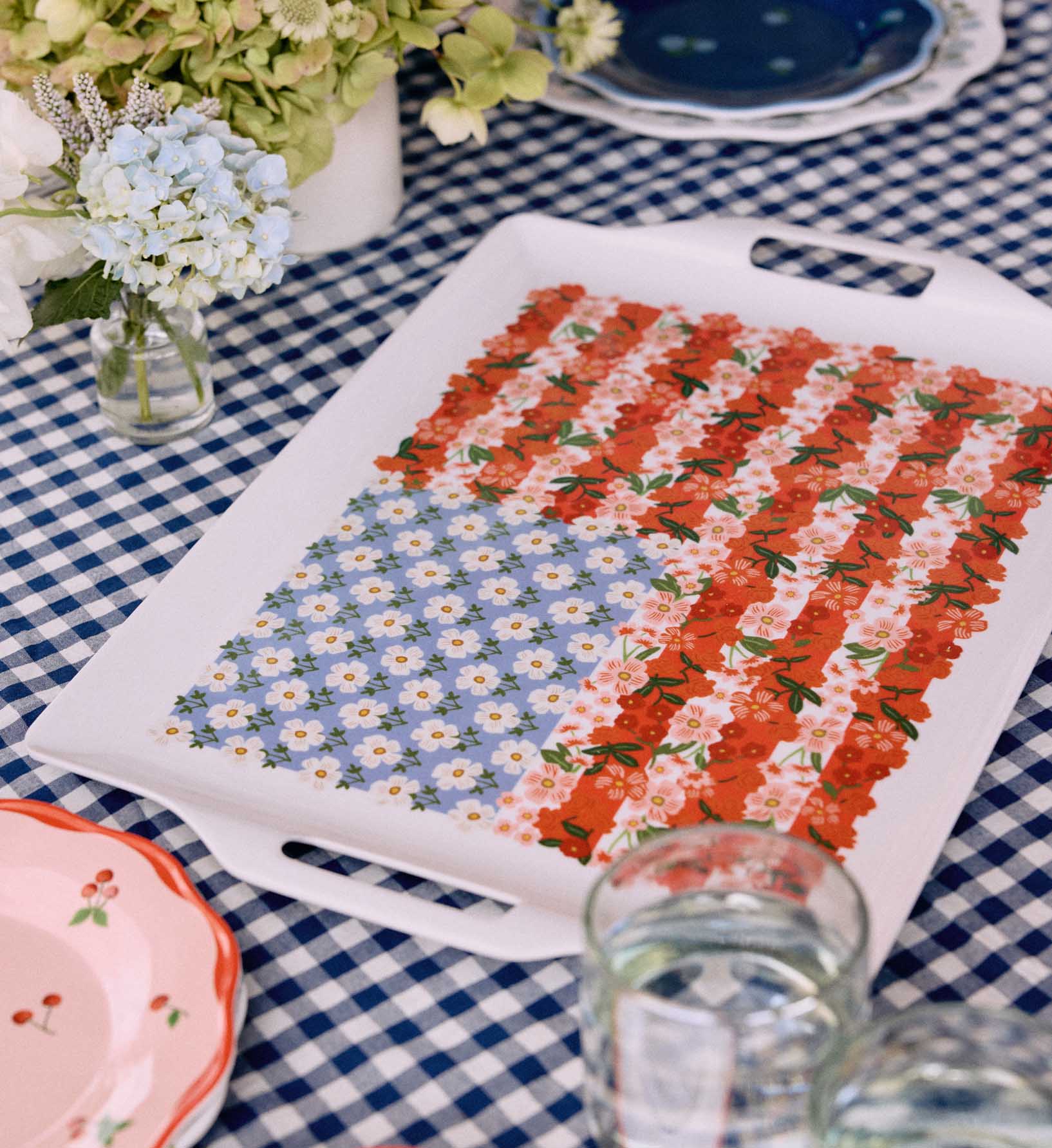 Melamine Serving Platter with Handles - Americana
