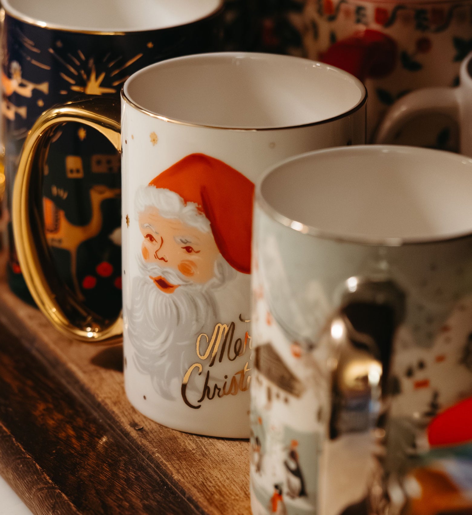 Holiday Porcelain Mug - Winking Santa
