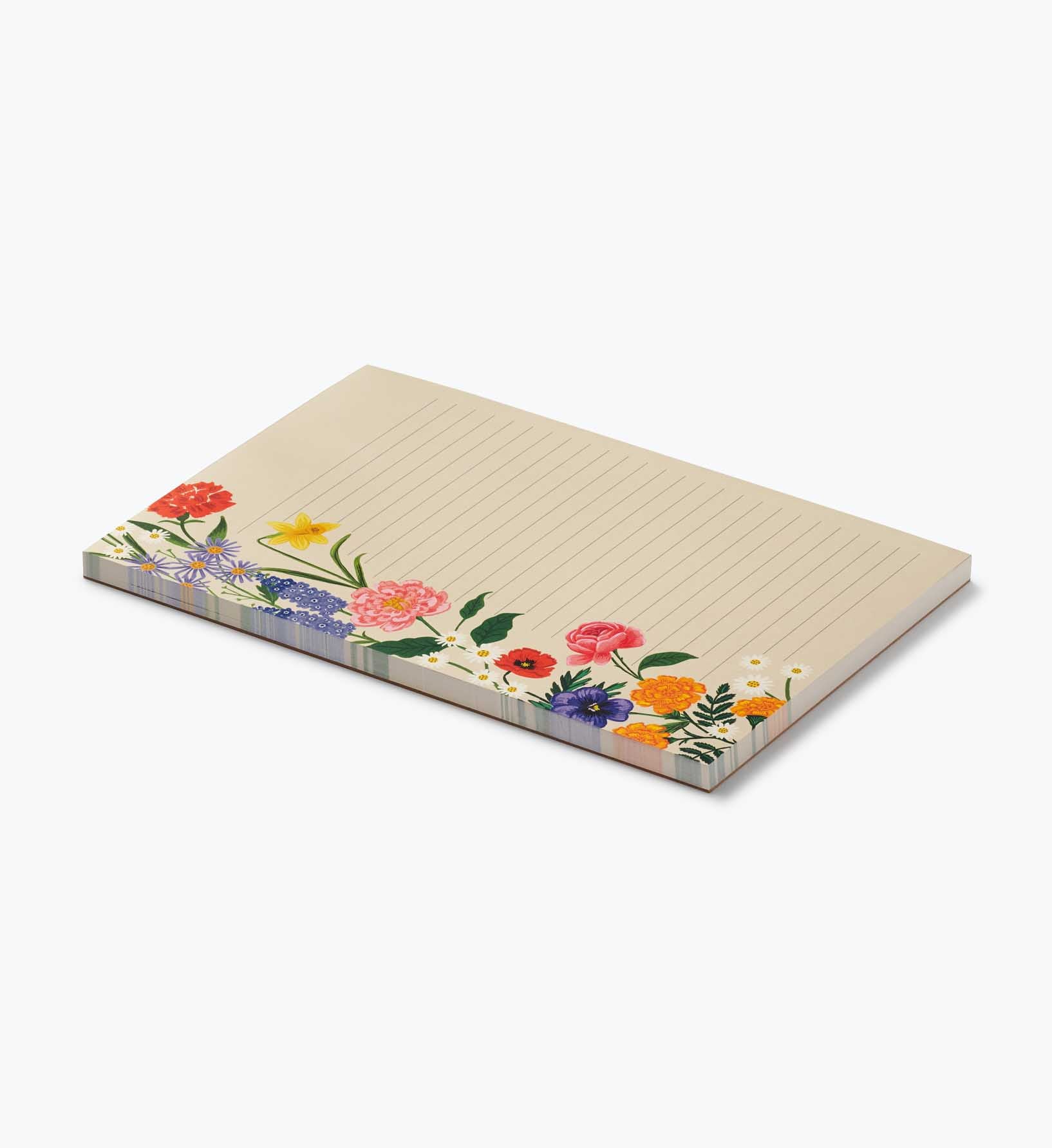 Wide Notepad Pattern Large Memo Notepad - Garden Study | Rifle Paper Co.