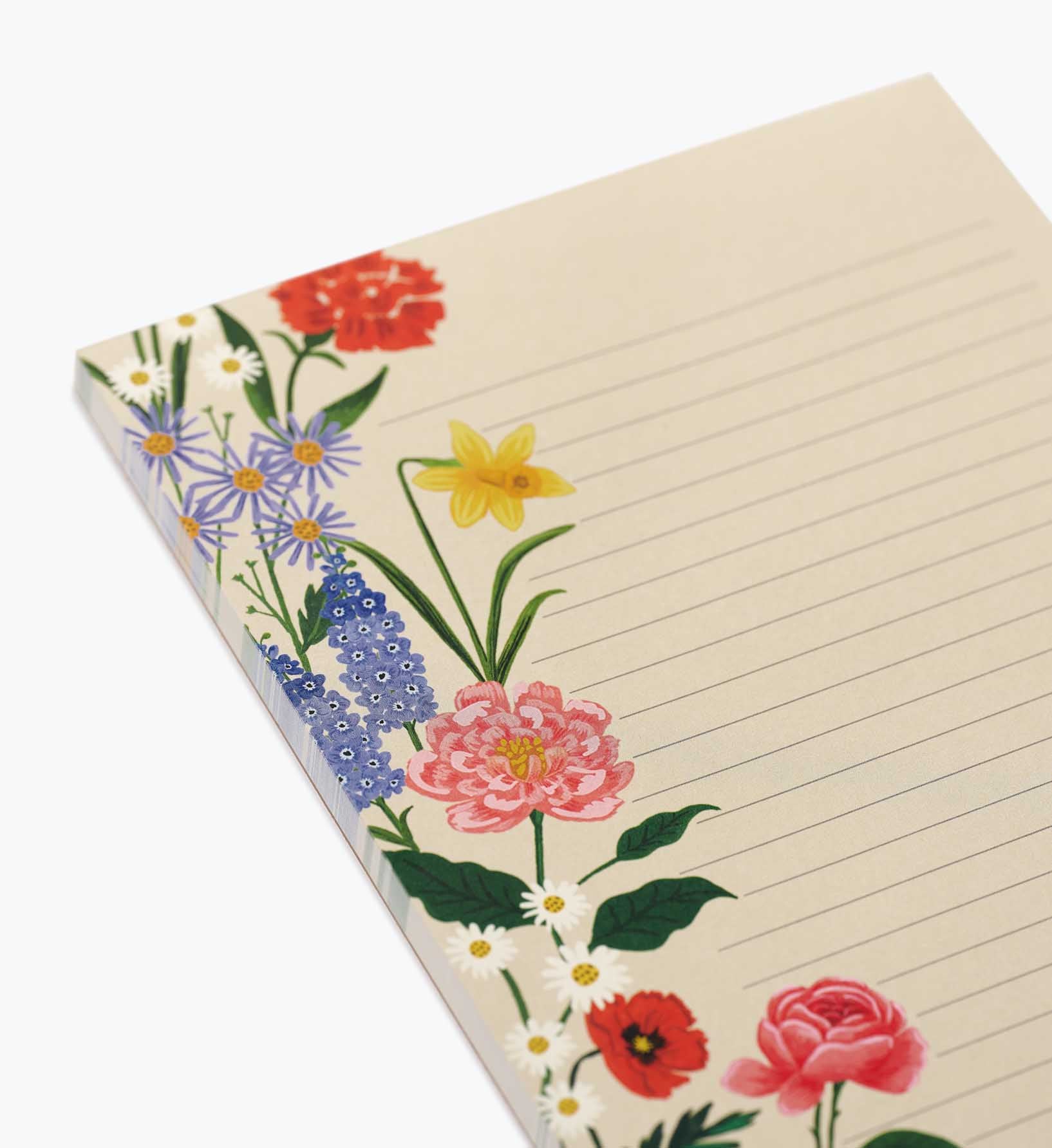 Wide Notepad Pattern Large Memo Notepad - Garden Study | Rifle Paper Co.