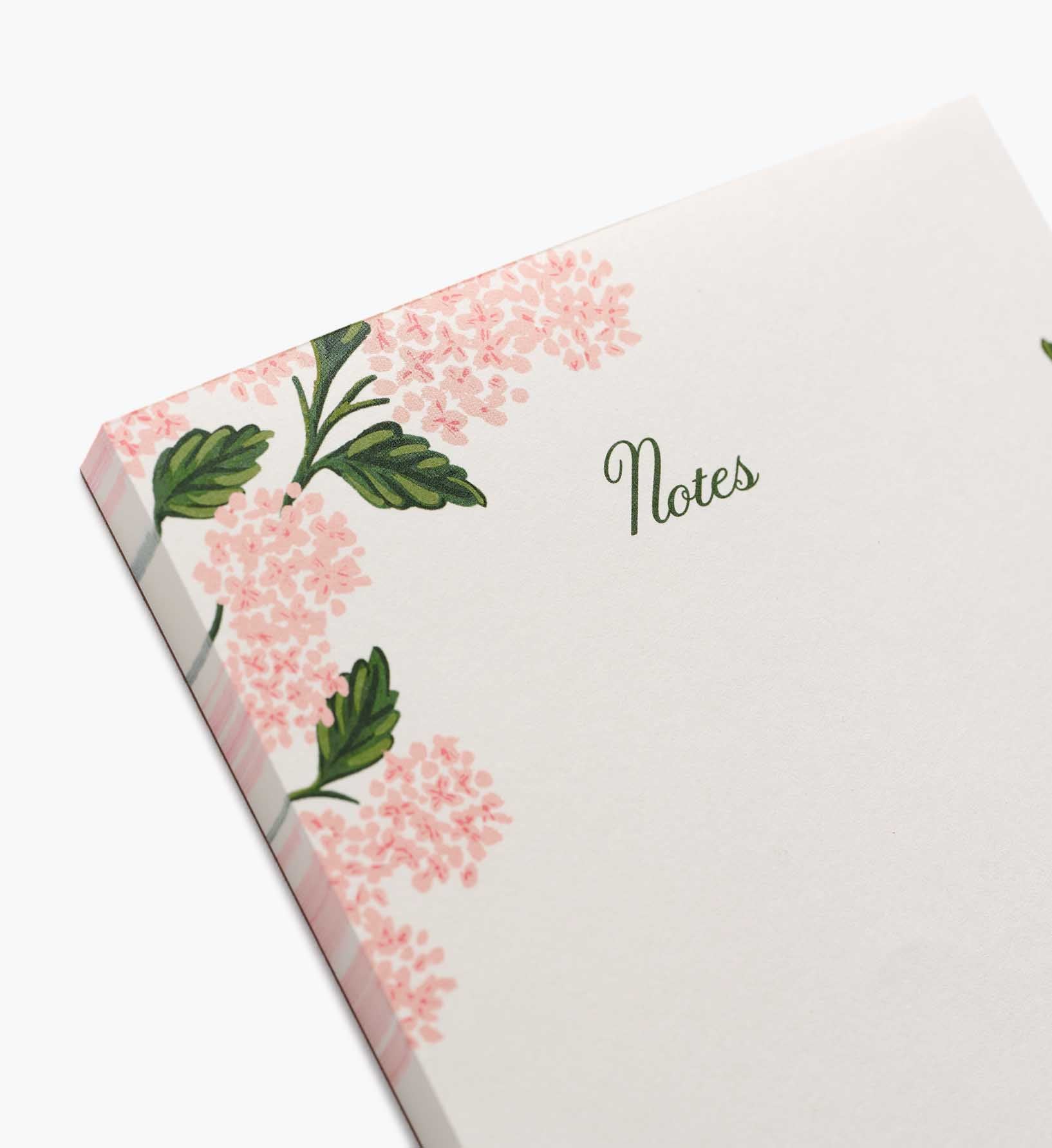 Blank Notepad - Pink Hydrangea