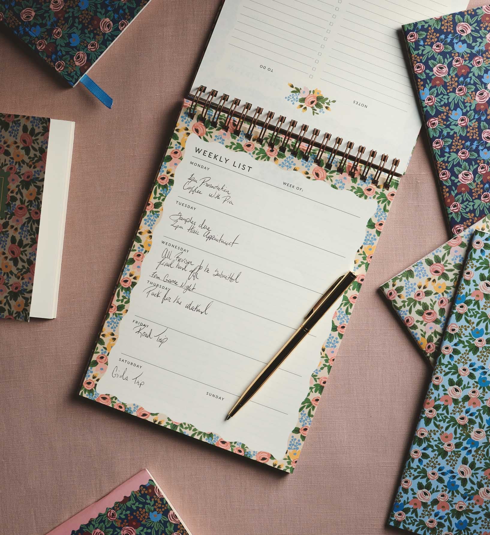 Desktop Weekly Planner - Rosa