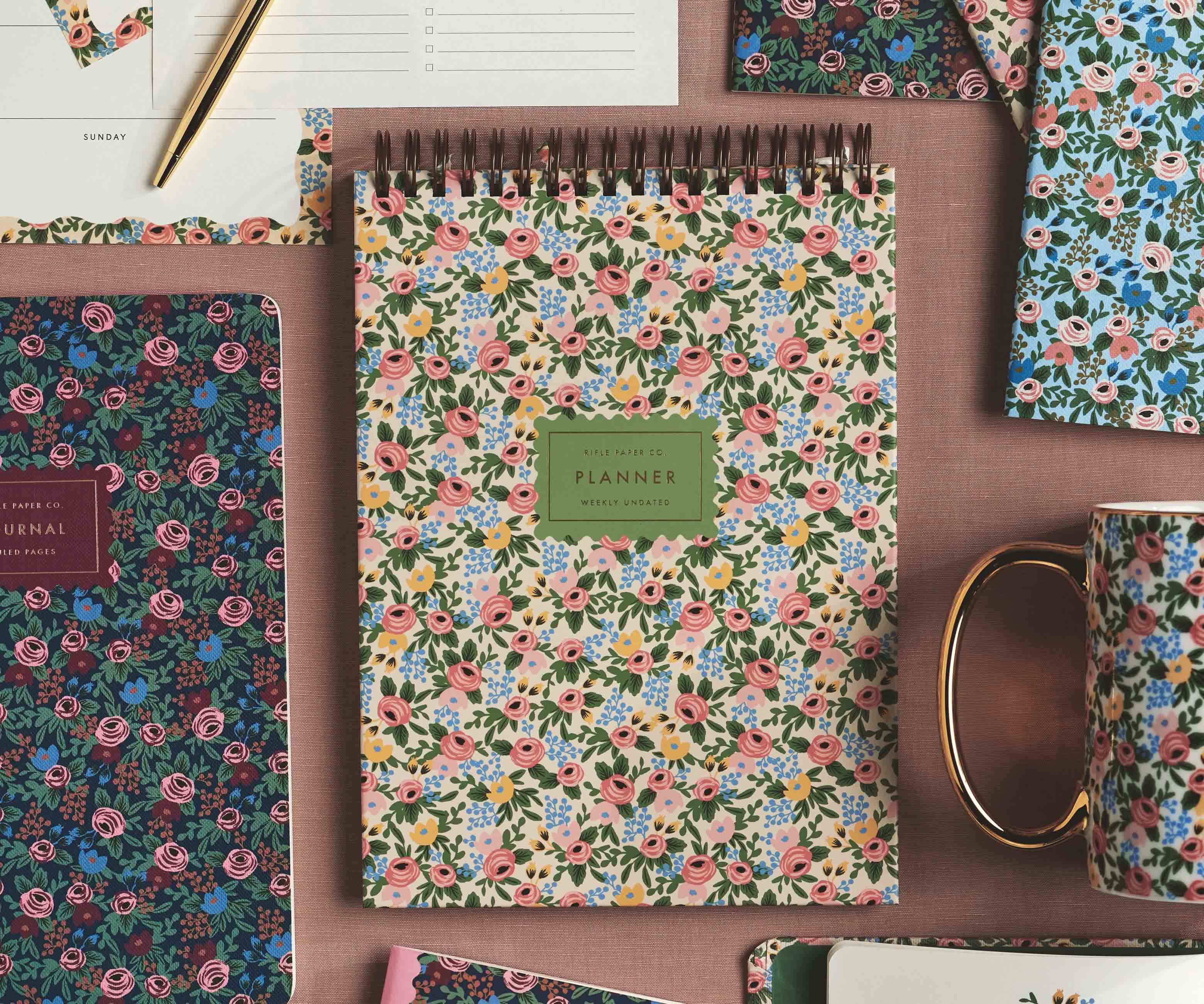 Desktop Weekly Planner - Rosa