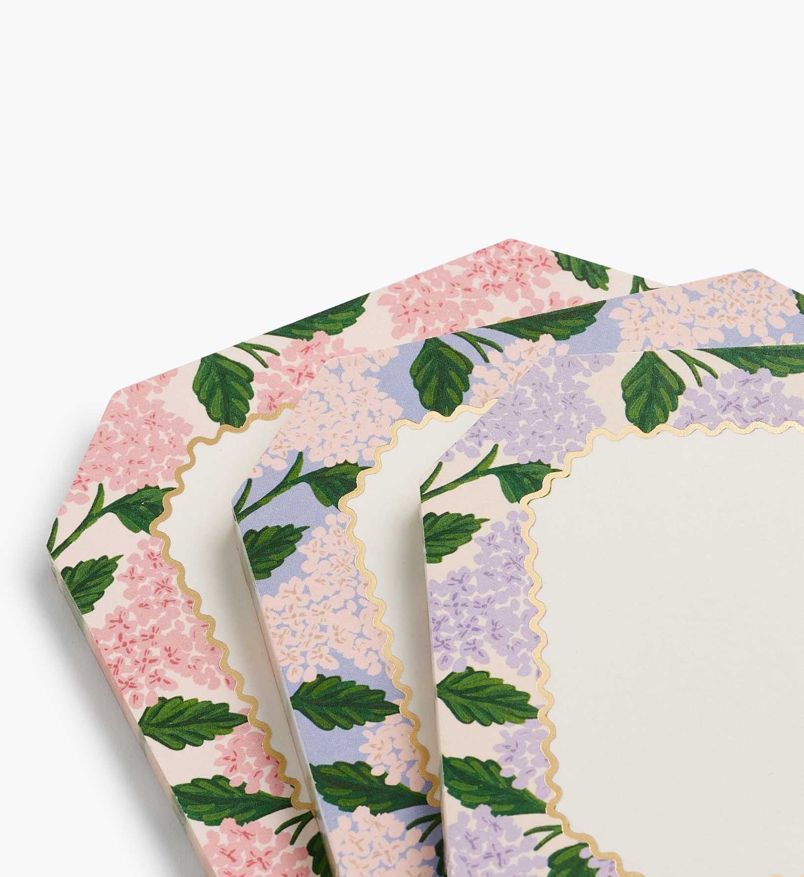 Mini Notepad Trio - Pink Hydrangea