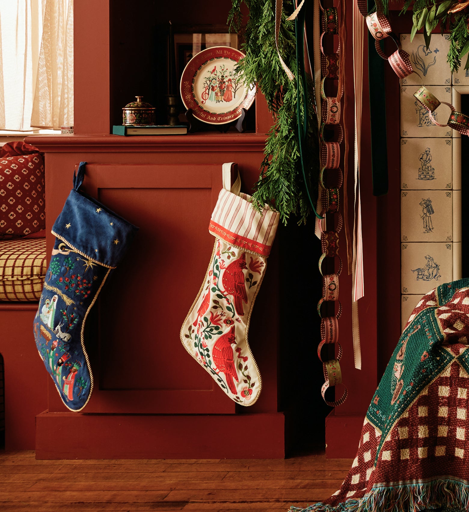 Embroidered Stocking - Nativity