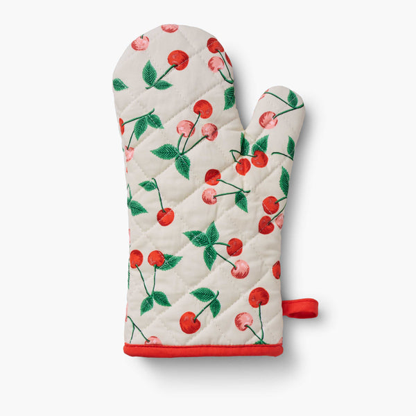 Cherries Quilted Oven Mitt | Rifle Paper Co.
