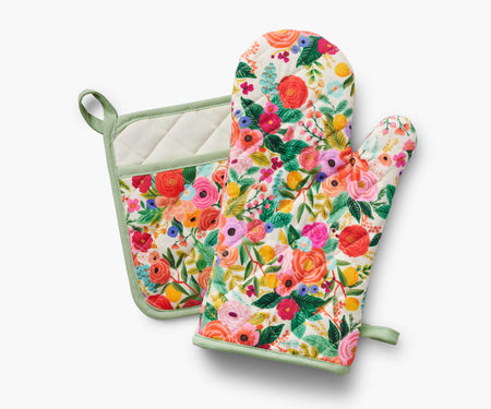 Oven Mitt and Pot Holder Set - Garden Party