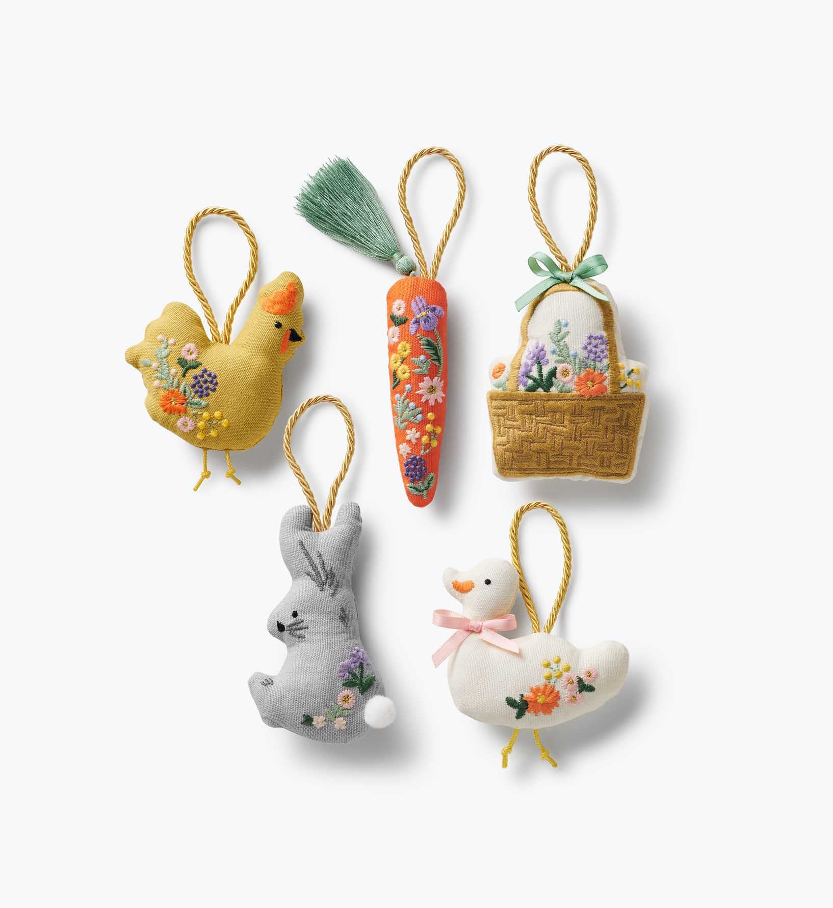 Embroidered Ornament Set - Spring Farm