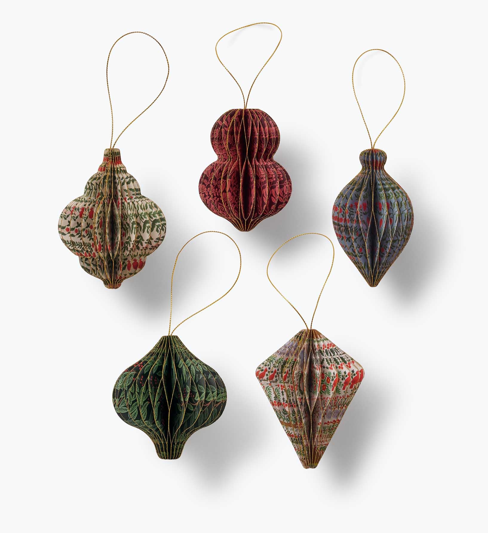 Holiday Honeycomb Ornament Set - Christmastide