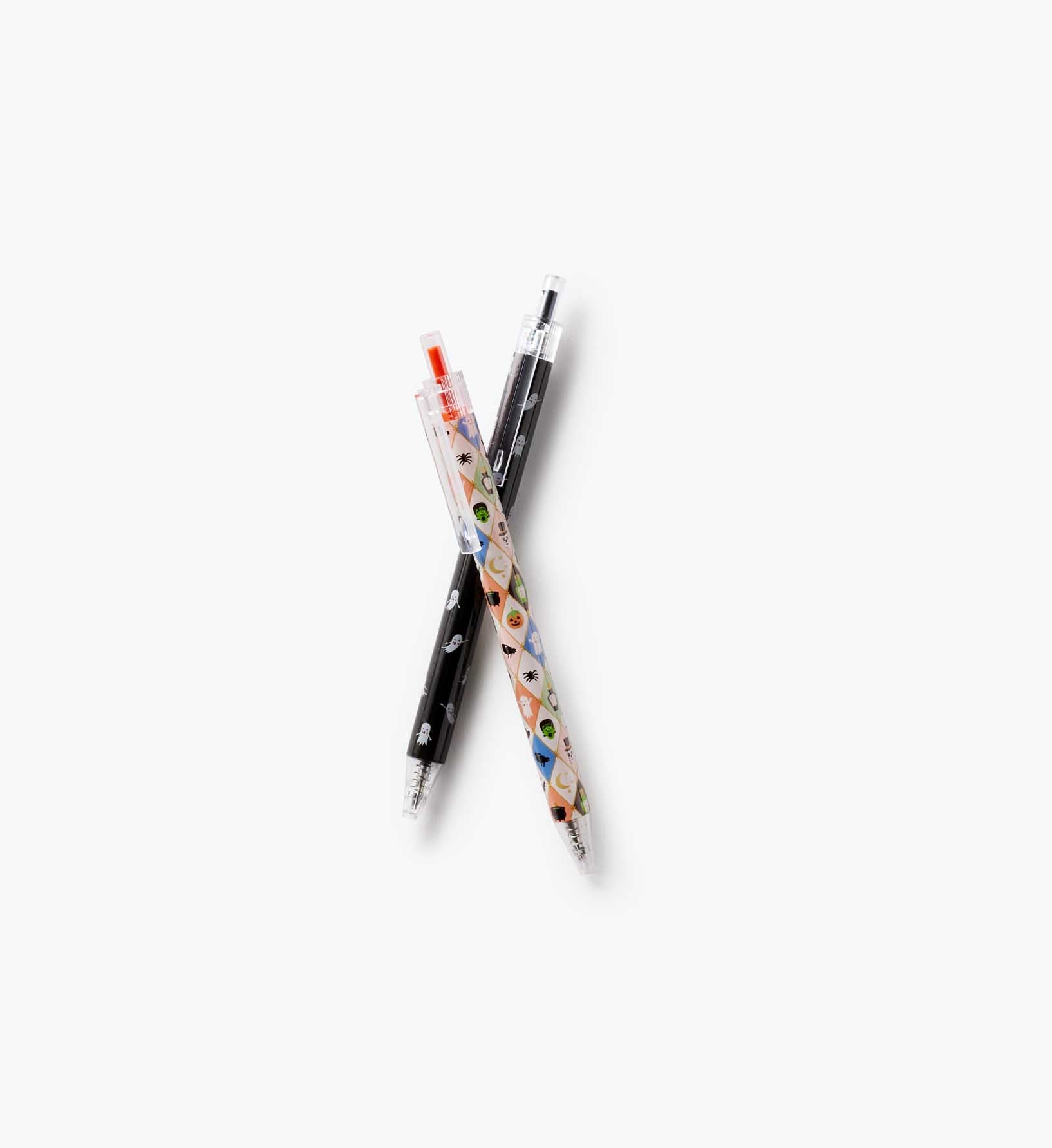 Gel Pen Set of 2 - Halloween Argyle