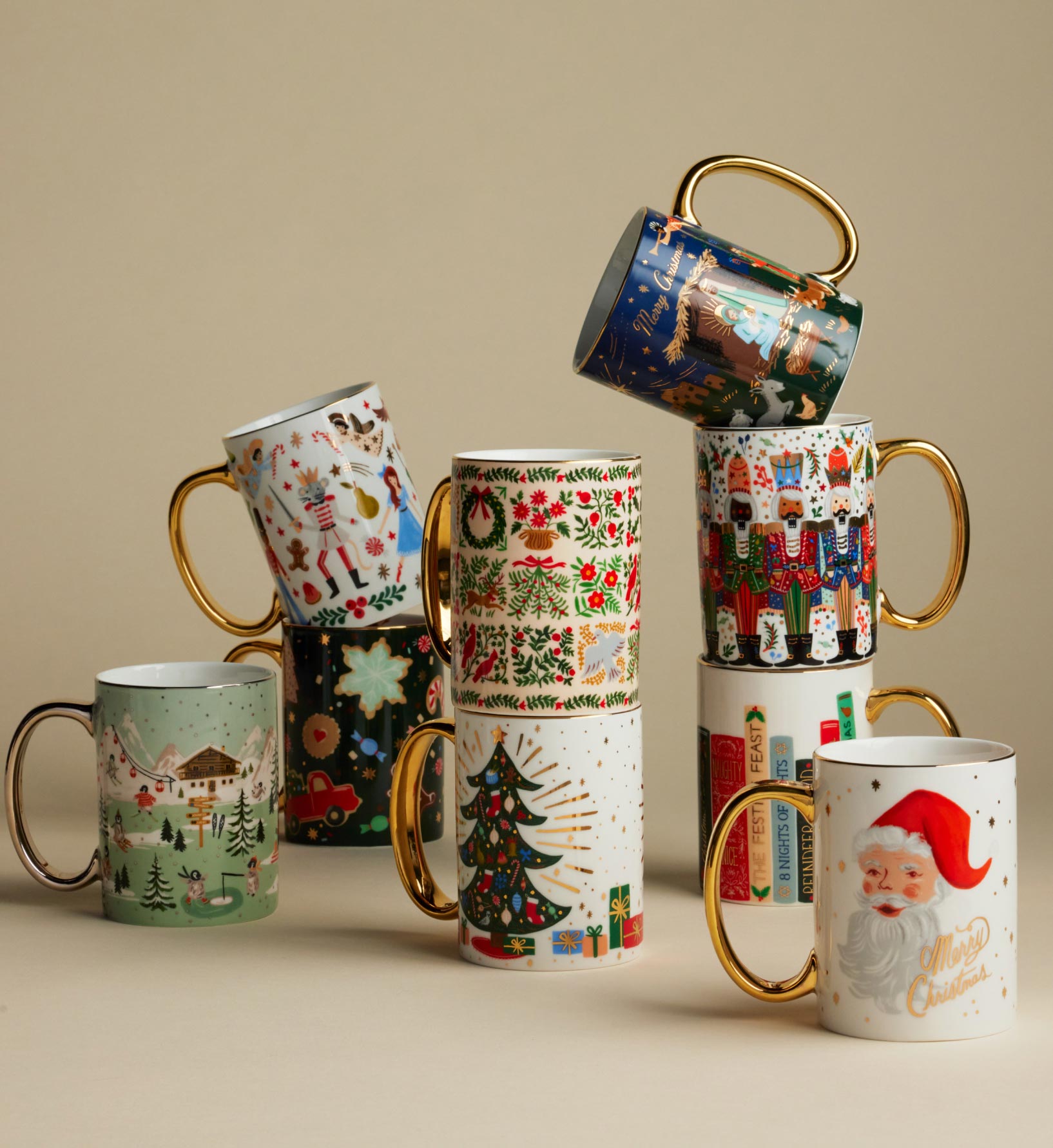 Holiday Porcelain Mug - Penguin Village