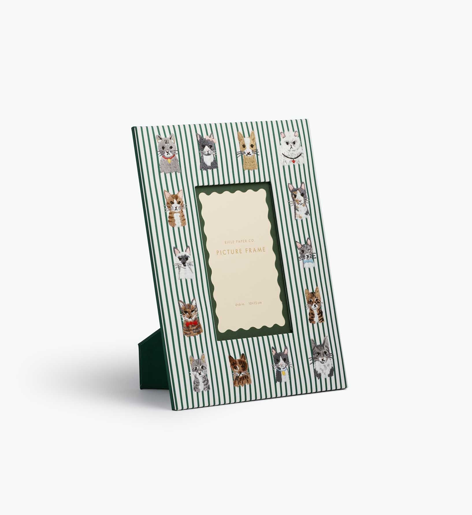 Embroidered Picture Frame - Cool Cats