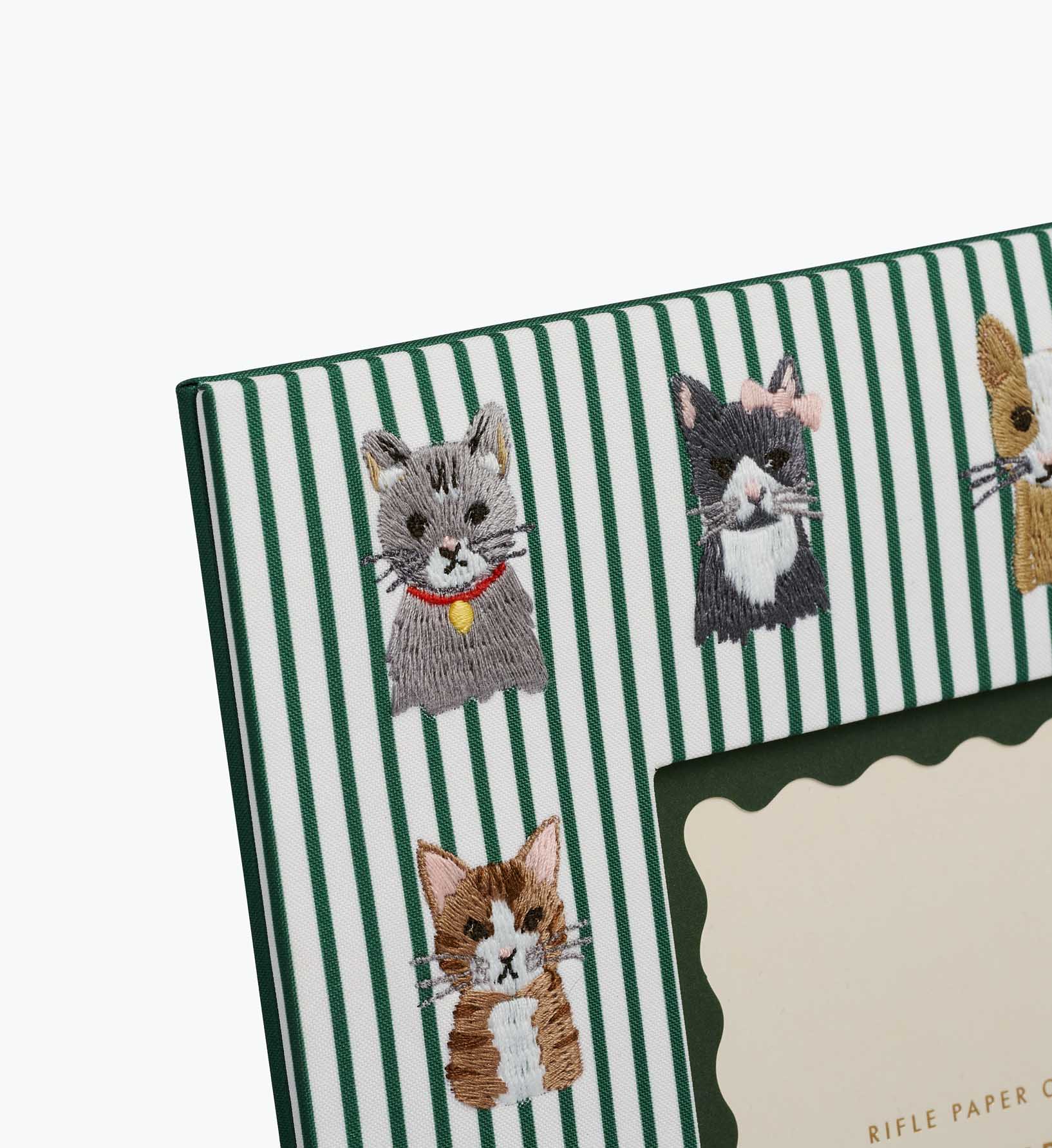 Embroidered Picture Frame - Cool Cats
