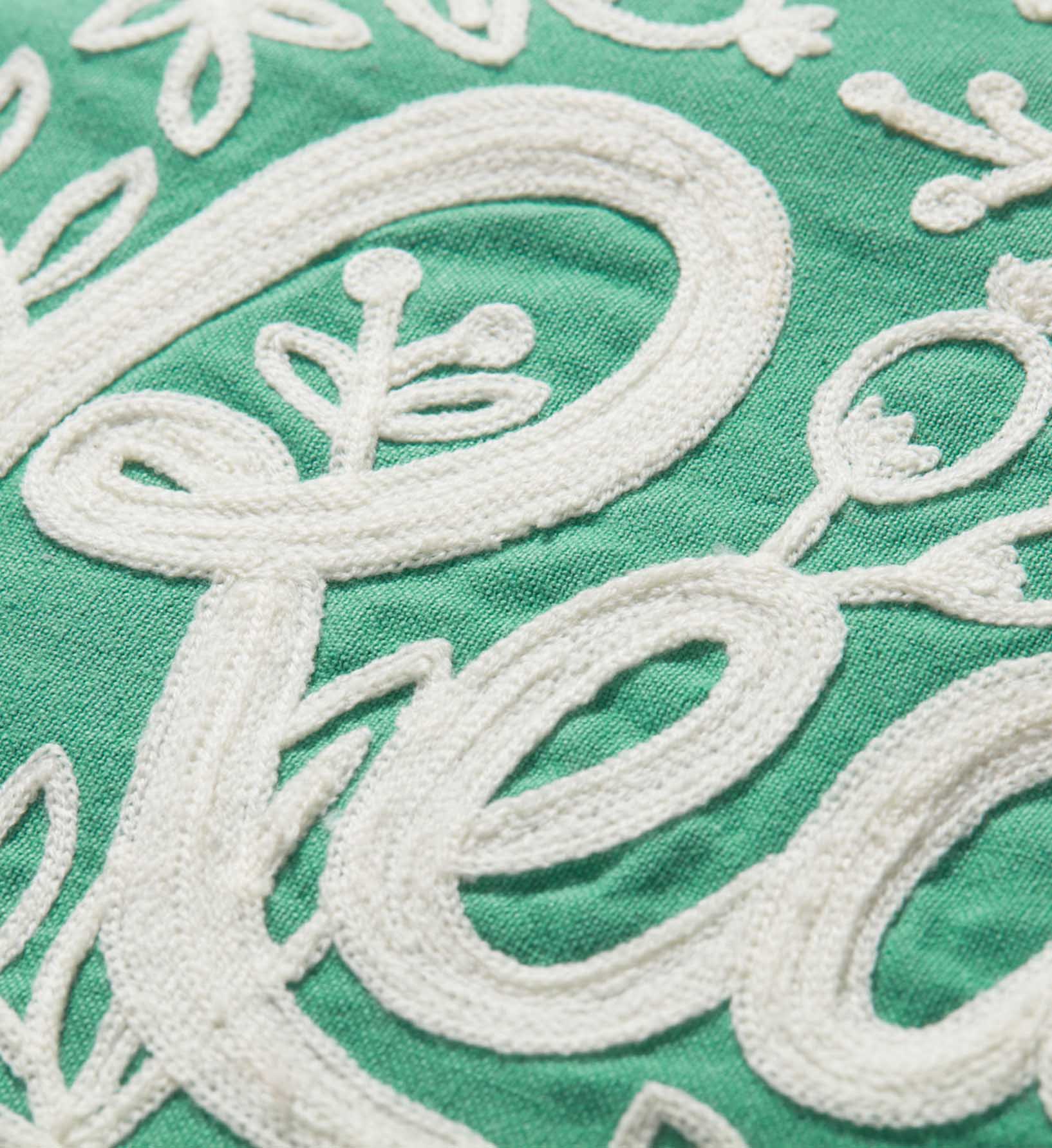 Read Embroidered Pillow - Sage