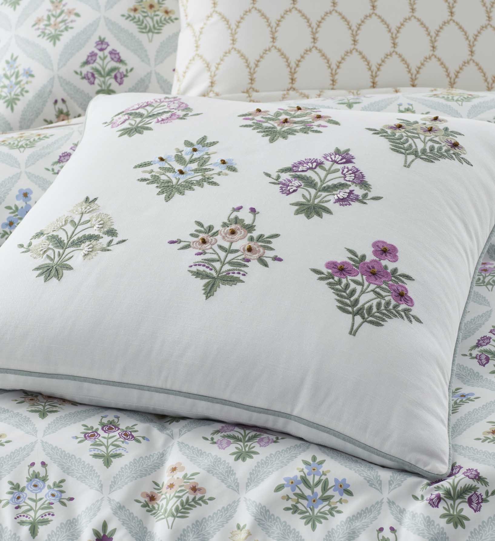 Embroidered Pillow Cover - Estee Garden