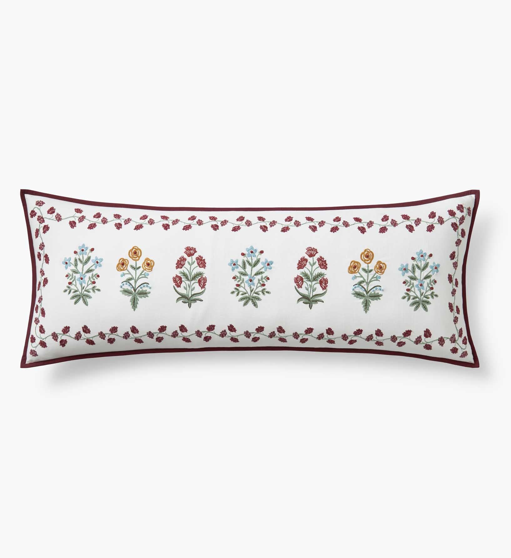Embroidered Lumbar Pillow Cover - Lottie