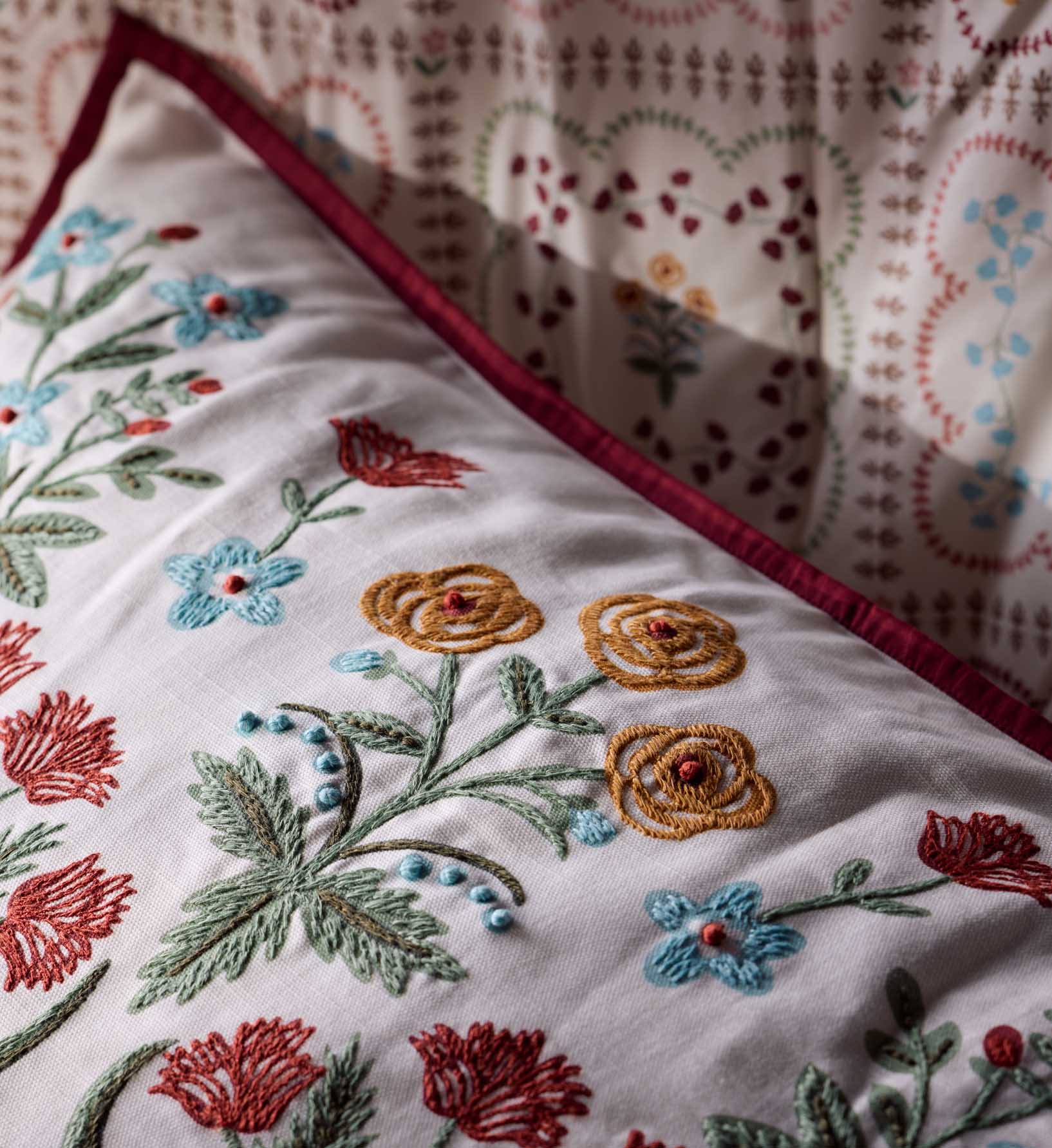 Embroidered Pillow Cover - Lottie