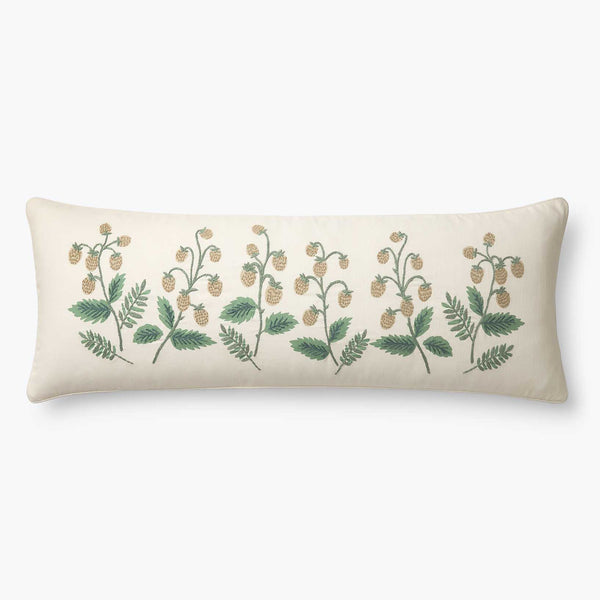 Strawberry Fields Embroidered Lumbar Cover | Rifle Paper Co.