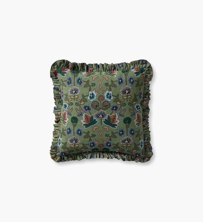 Maple Embroidered Throw Pillow - Green | Rifle Paper Co.