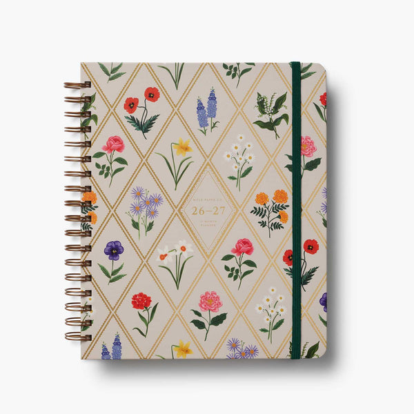 2026-2027 17-Month Academic Hardcover Spiral Planner - Garden