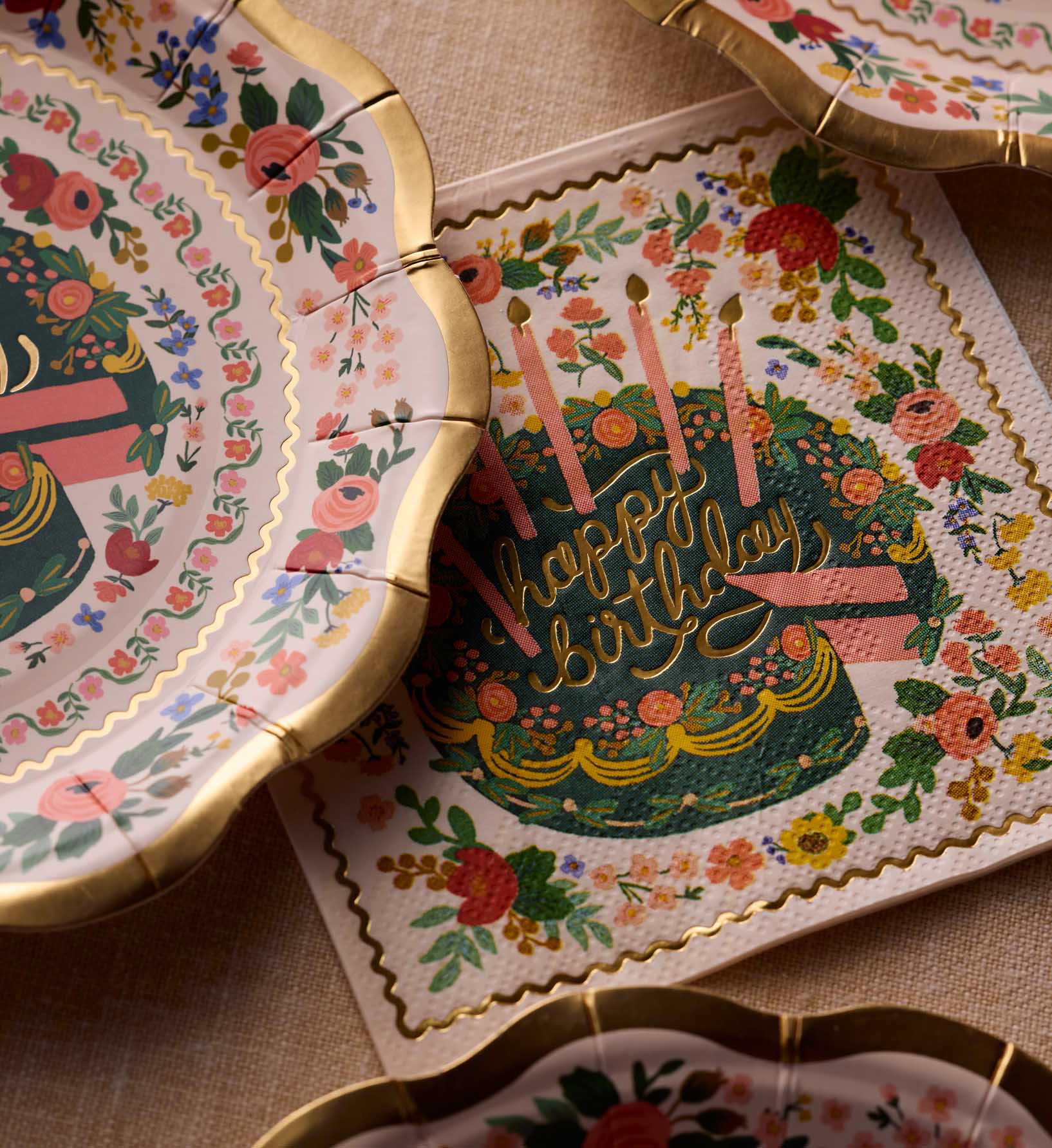 Cocktail Napkins - Floral Cake