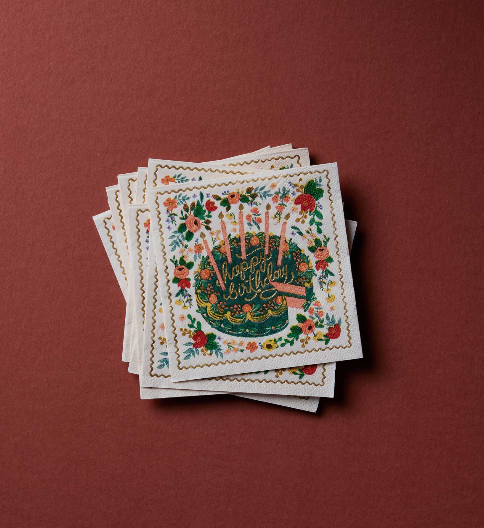 Cocktail Napkins - Floral Cake